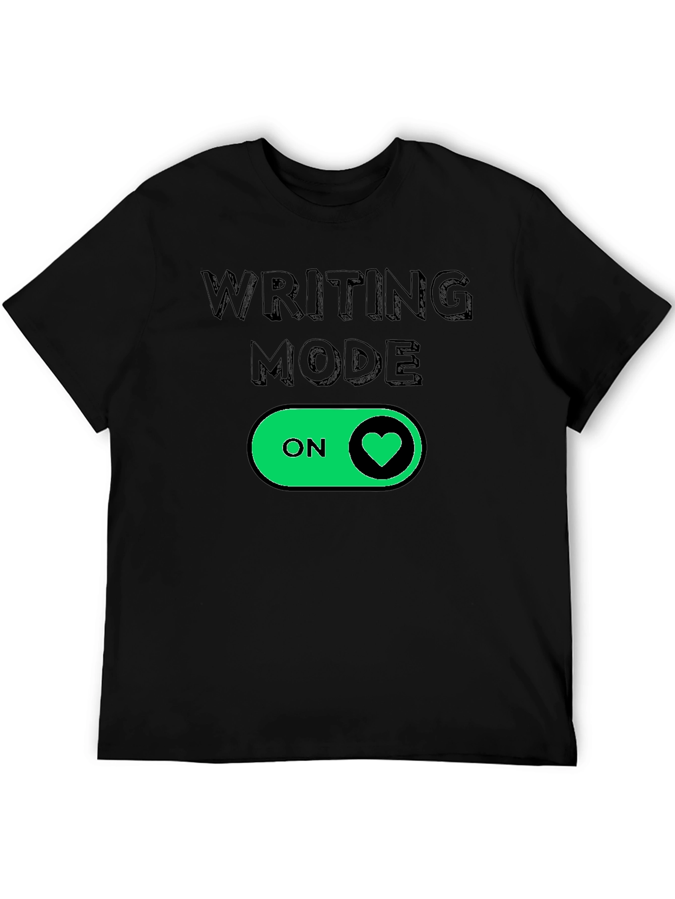 Writing Mode On Heart T-Shirt - Black