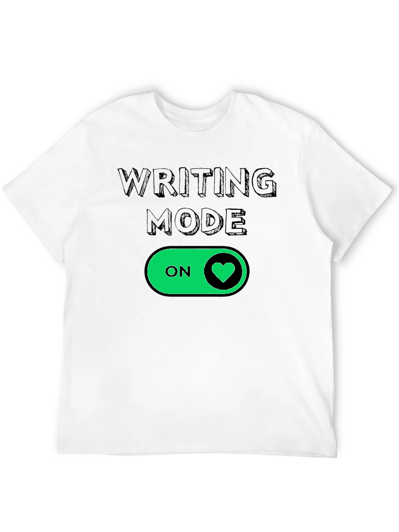 Writing Mode On Heart T-Shirt - Black