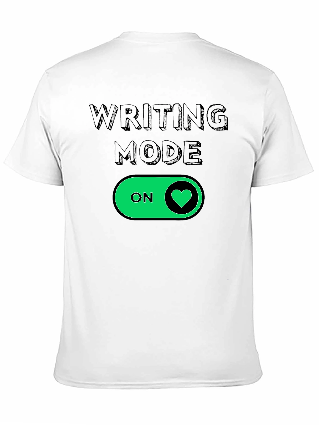Writing Mode On Heart T-Shirt - Black