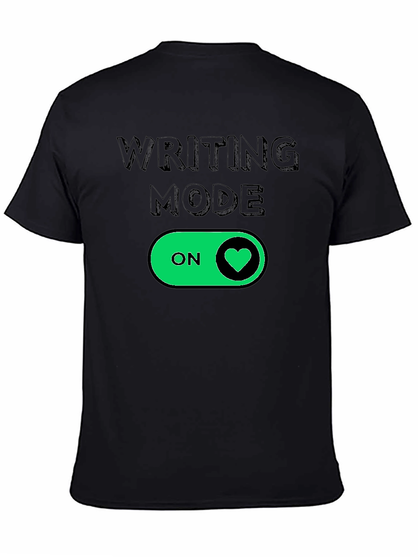 Writing Mode On Heart T-Shirt - Black