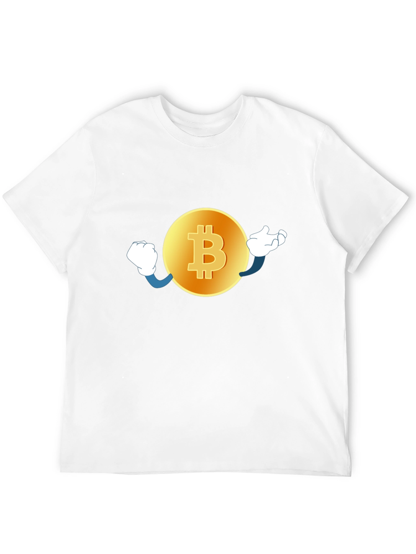 Bitcoin Cartoon Graphic Black T-Shirt
