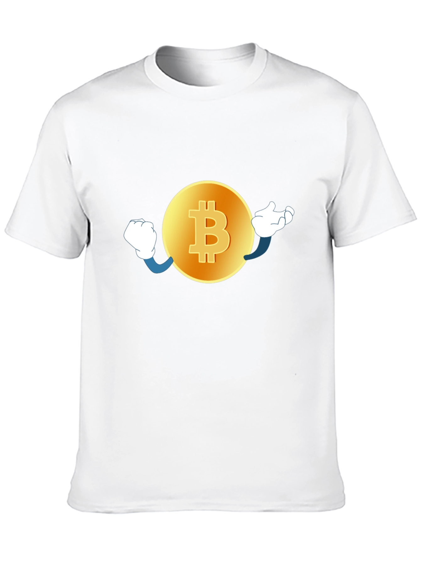 Bitcoin Cartoon Graphic Black T-Shirt