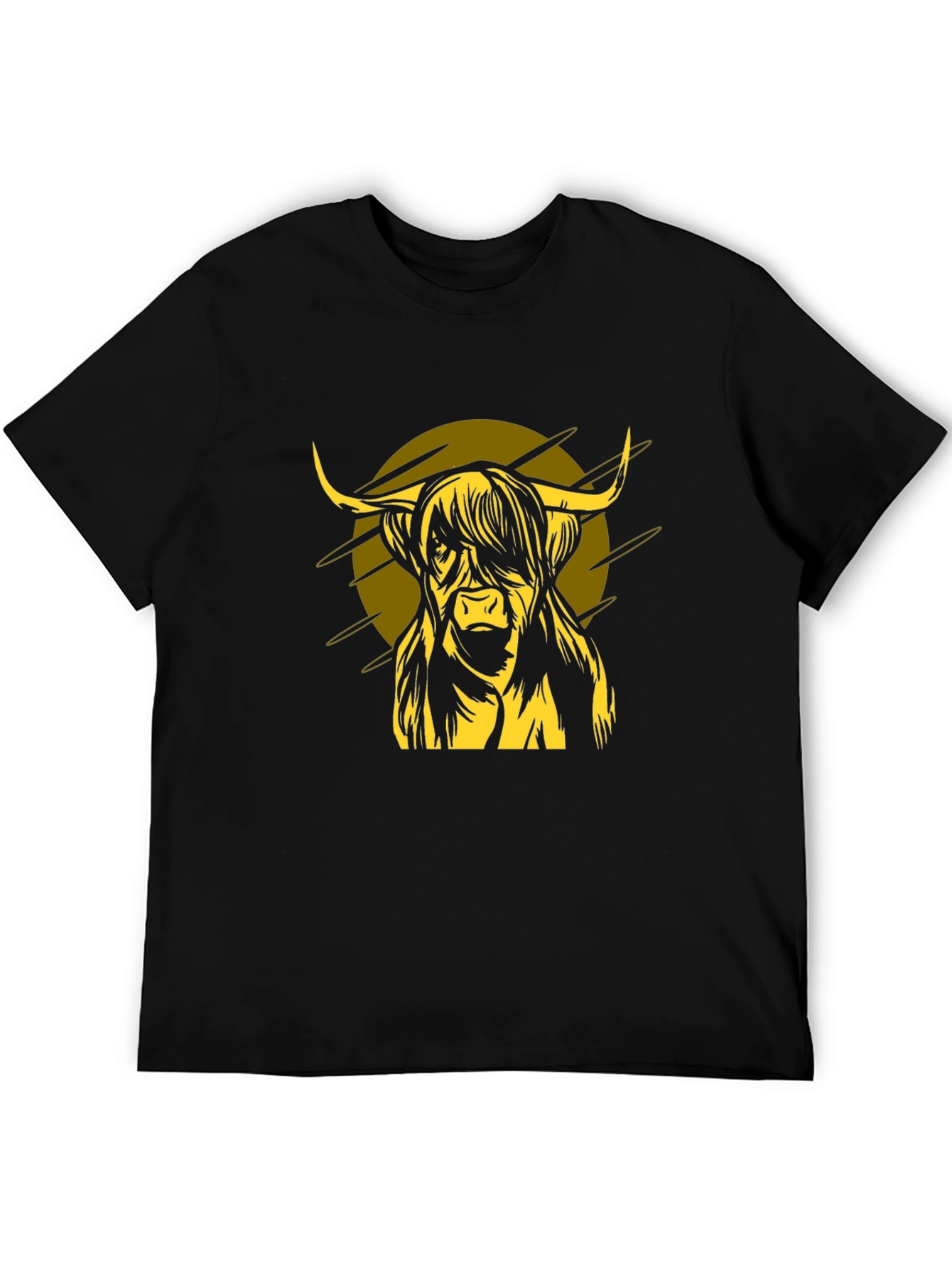 Highland Cow Graphic Tee - Black