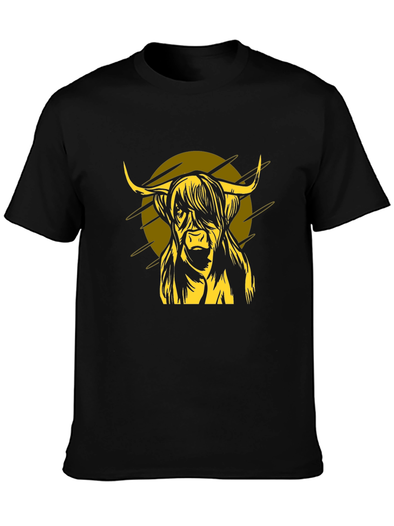 Highland Cow Graphic Tee - Black