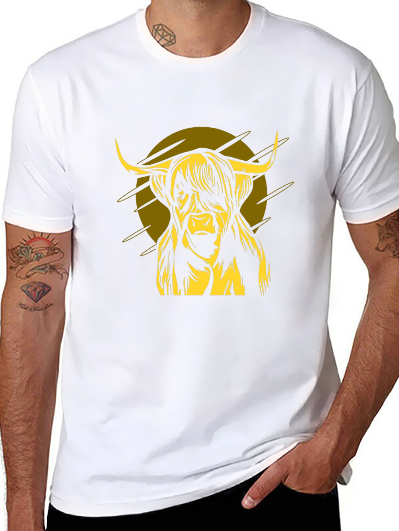Highland Cow Graphic Tee - Black