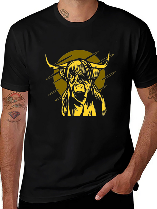 Highland Cow Graphic Tee - Black