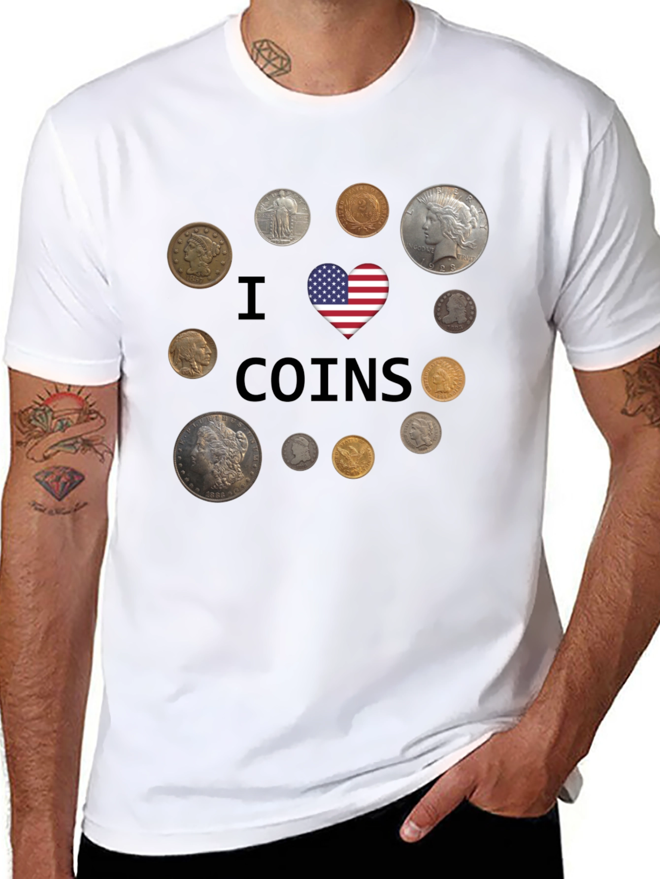 I Heart Coins Graphic T-Shirt