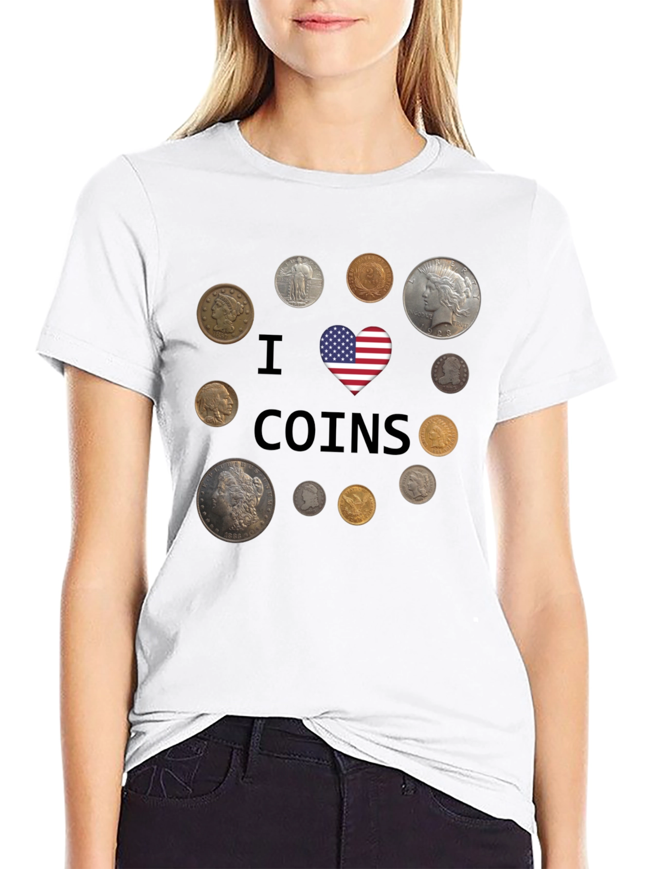 I Heart Coins Graphic T-Shirt