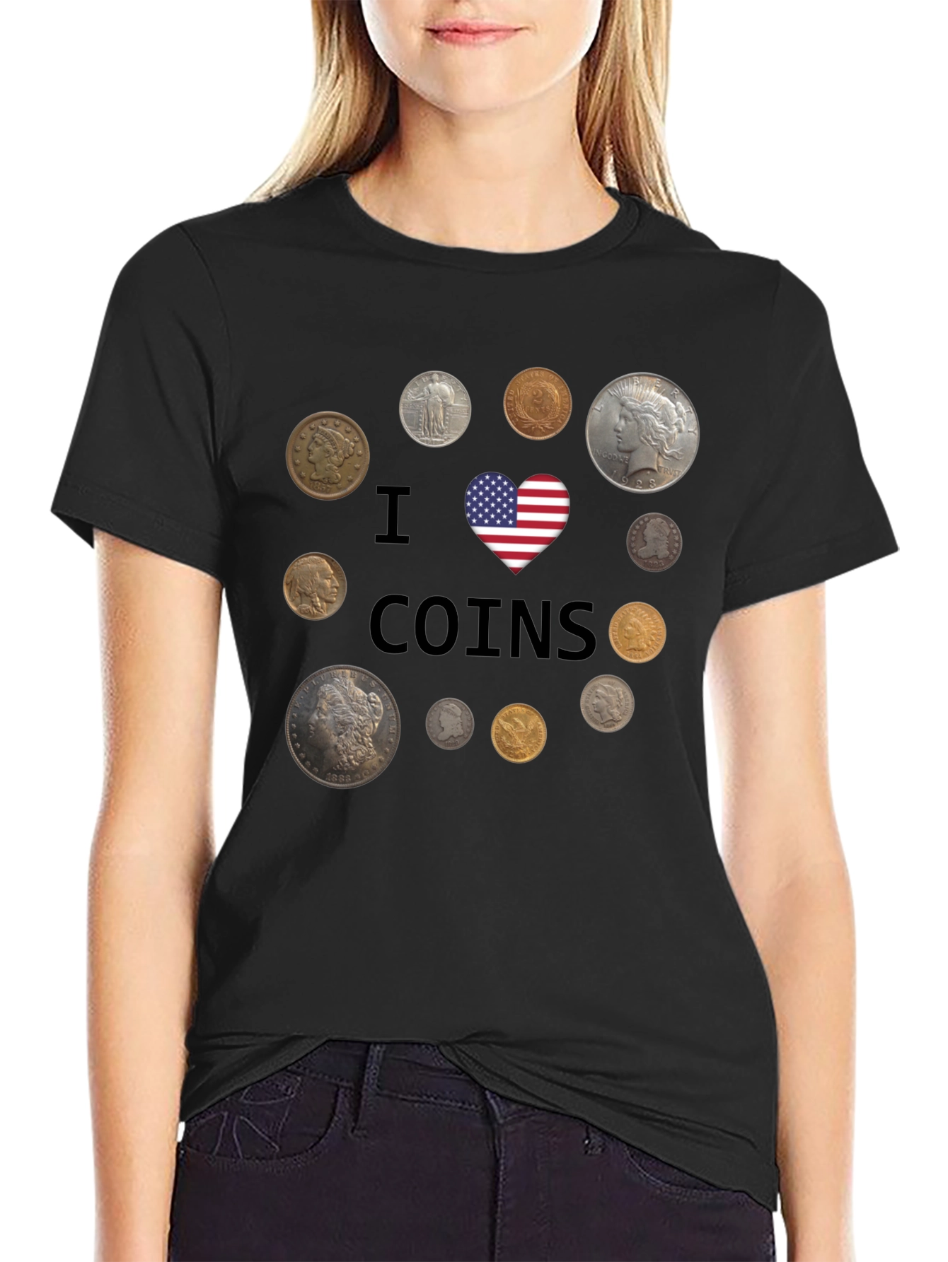 I Heart Coins Graphic T-Shirt