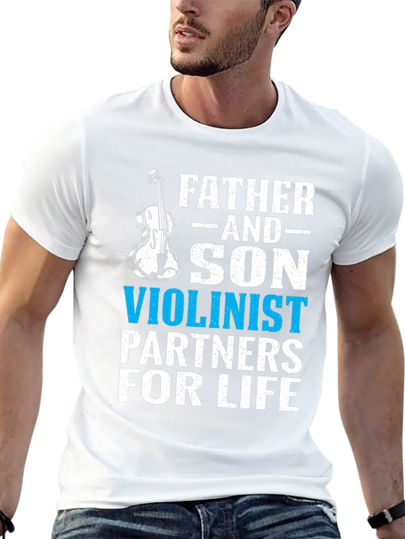 Father and Son Violinist Partners for Life T-Shirt
