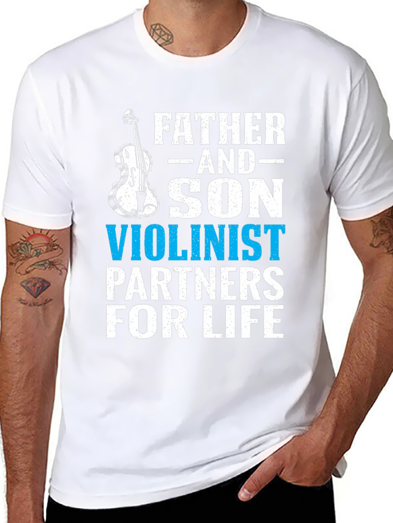 Father and Son Violinist Partners for Life T-Shirt