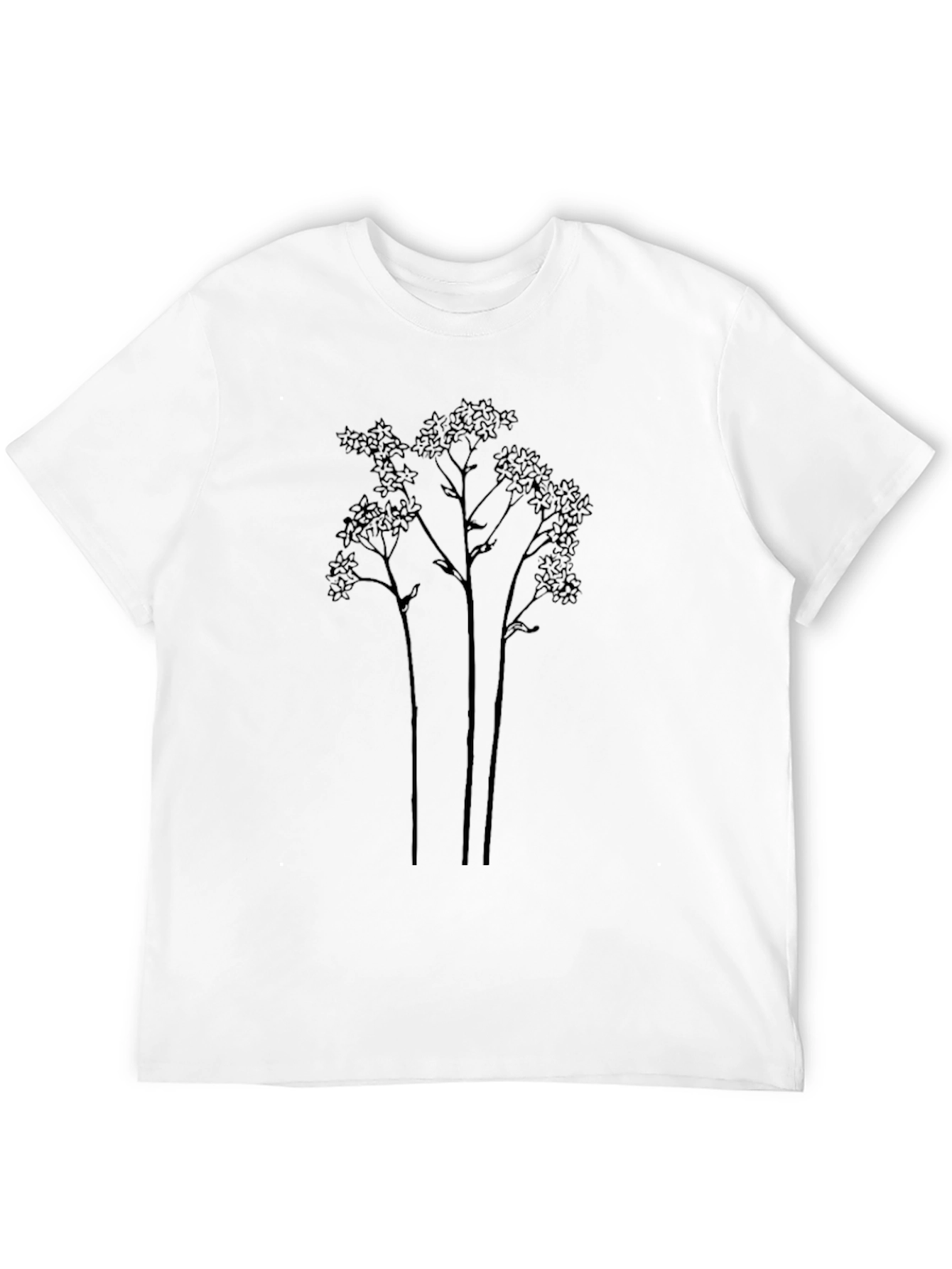 Botanical Print Black T-Shirt