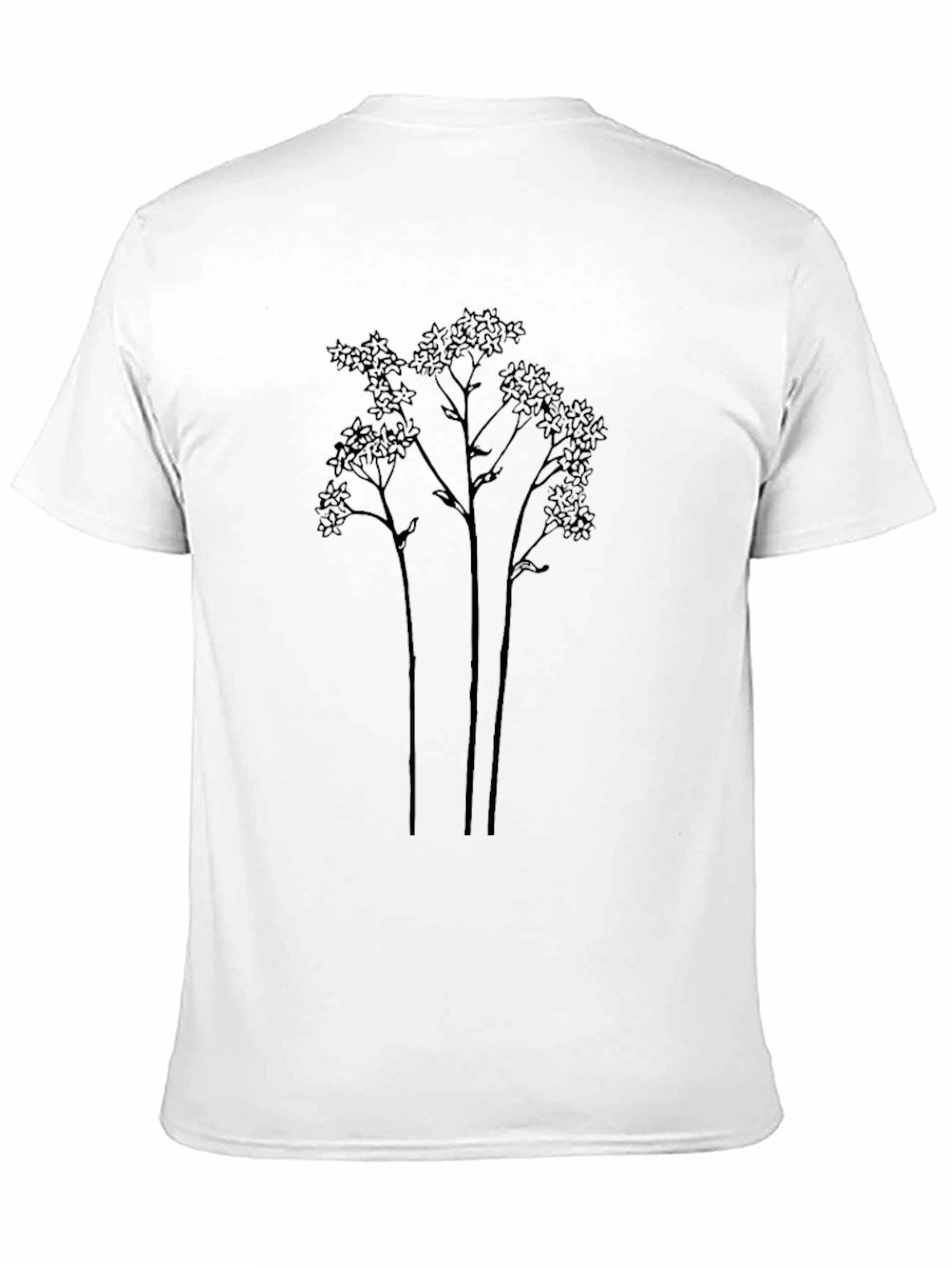 Botanical Print Black T-Shirt