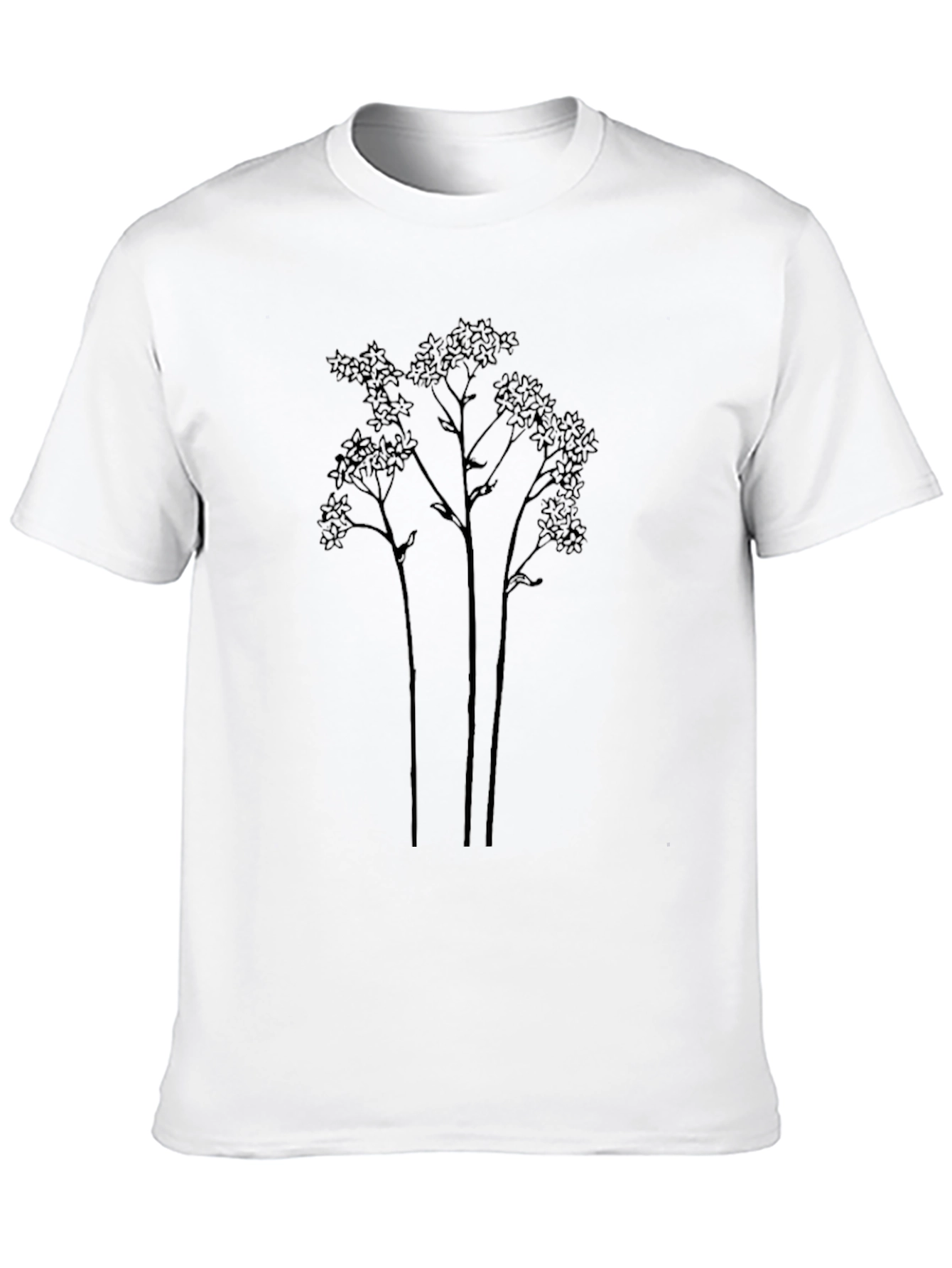 Botanical Print Black T-Shirt