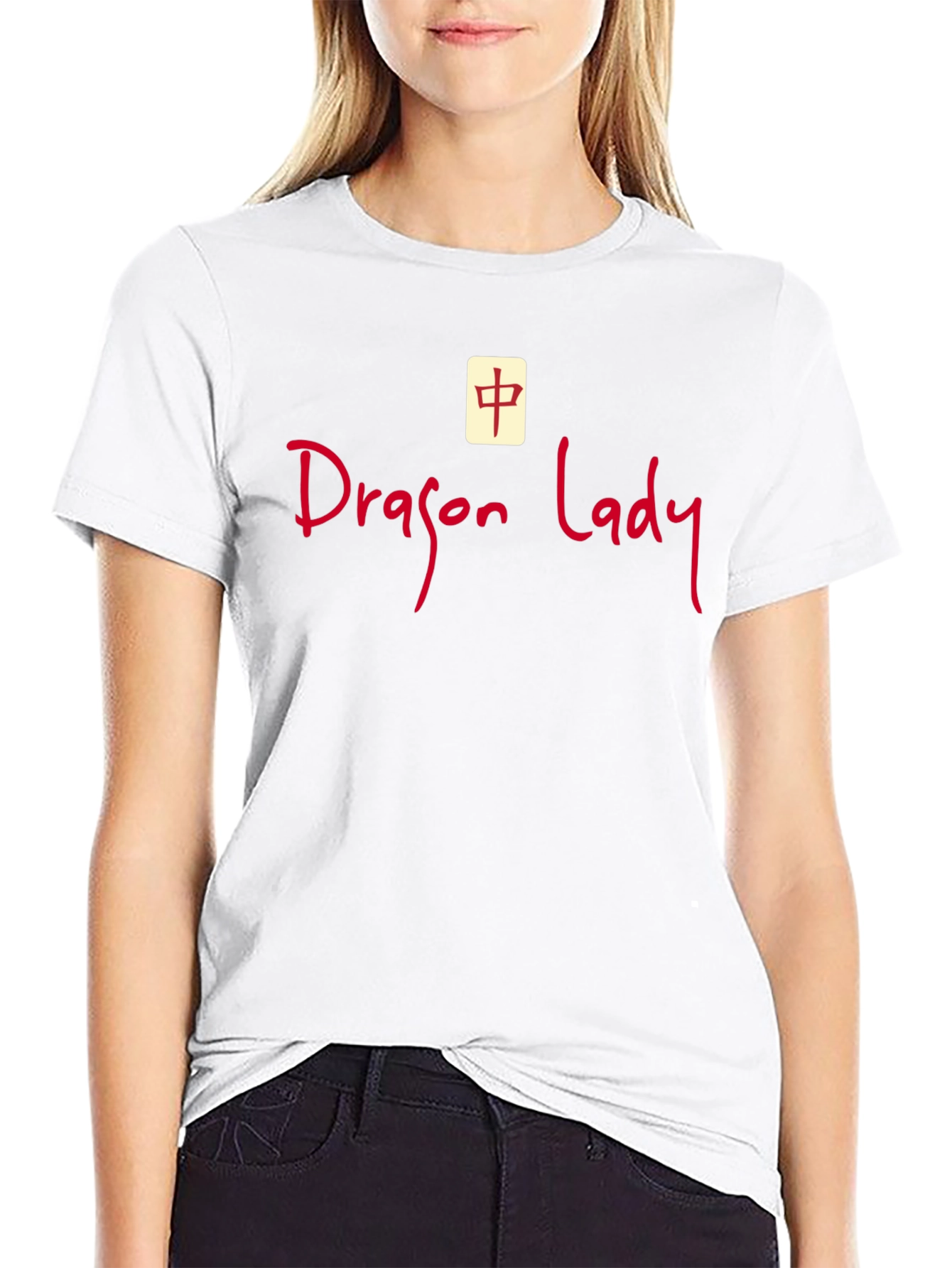Dragon Lady Graphic Tee - Black Crew Neck T-Shirt