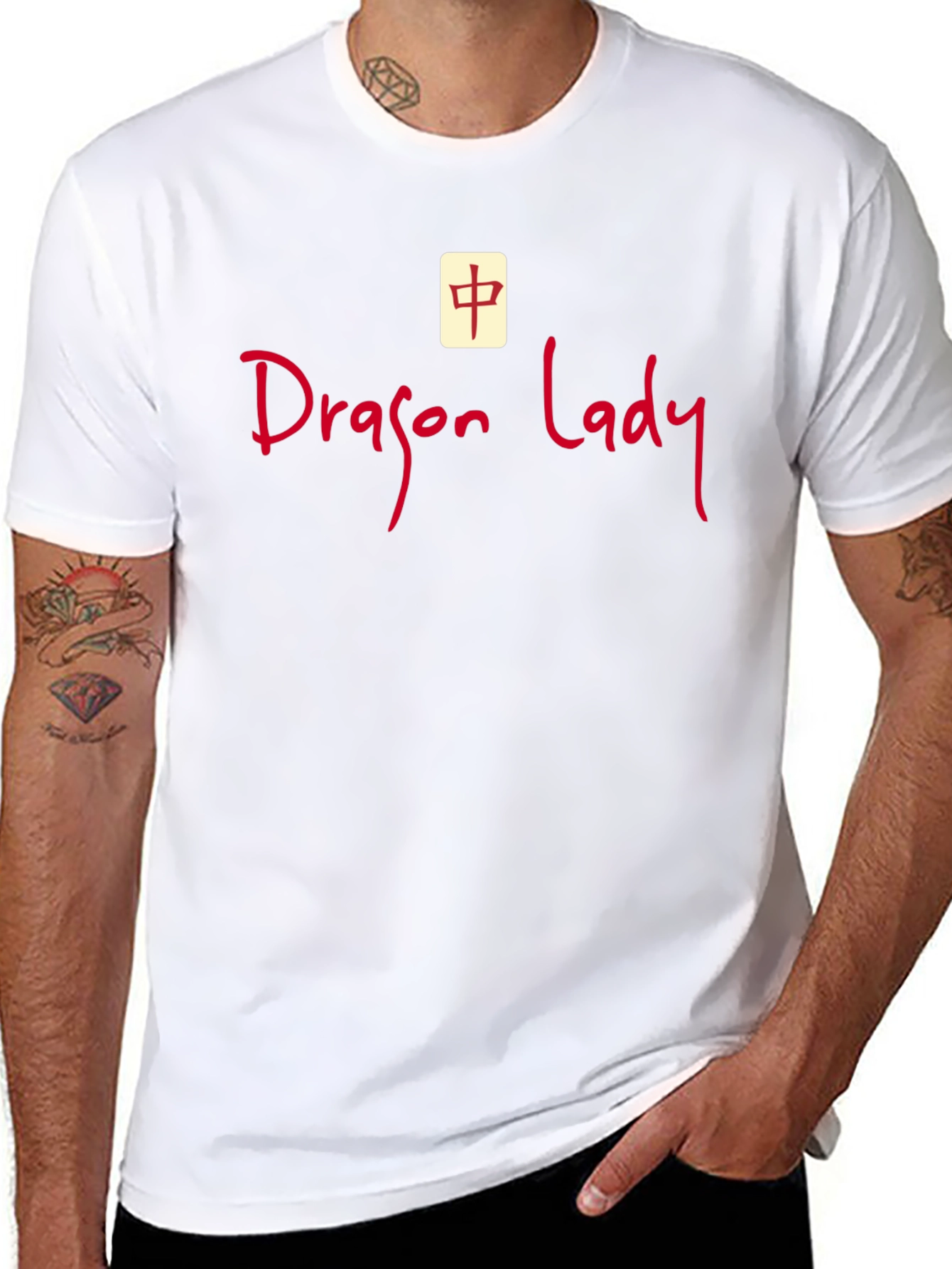 Dragon Lady Graphic Tee - Black Crew Neck T-Shirt