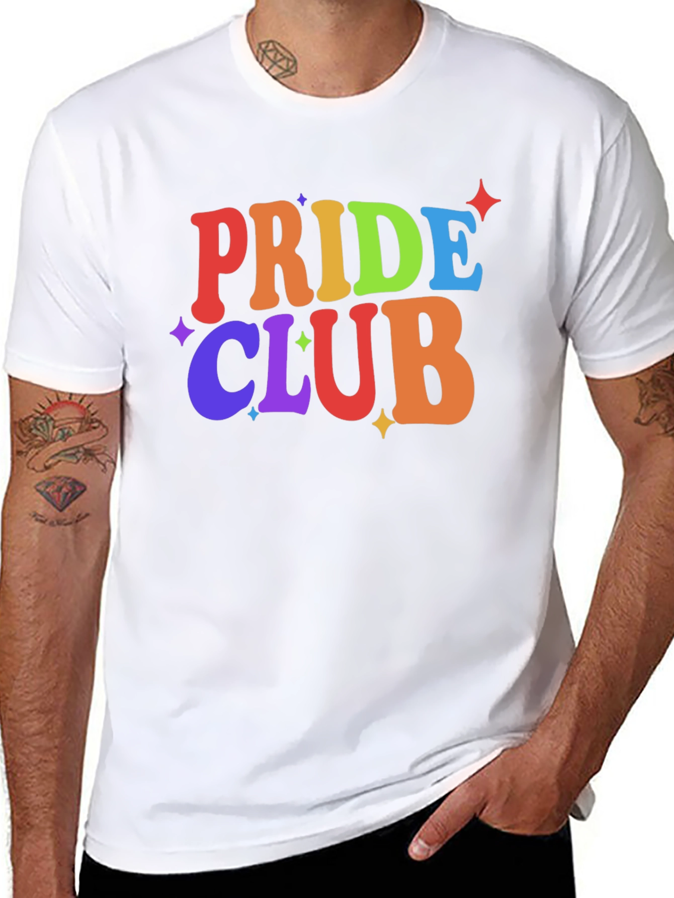 Pride Club Rainbow Graphic Tee - Black