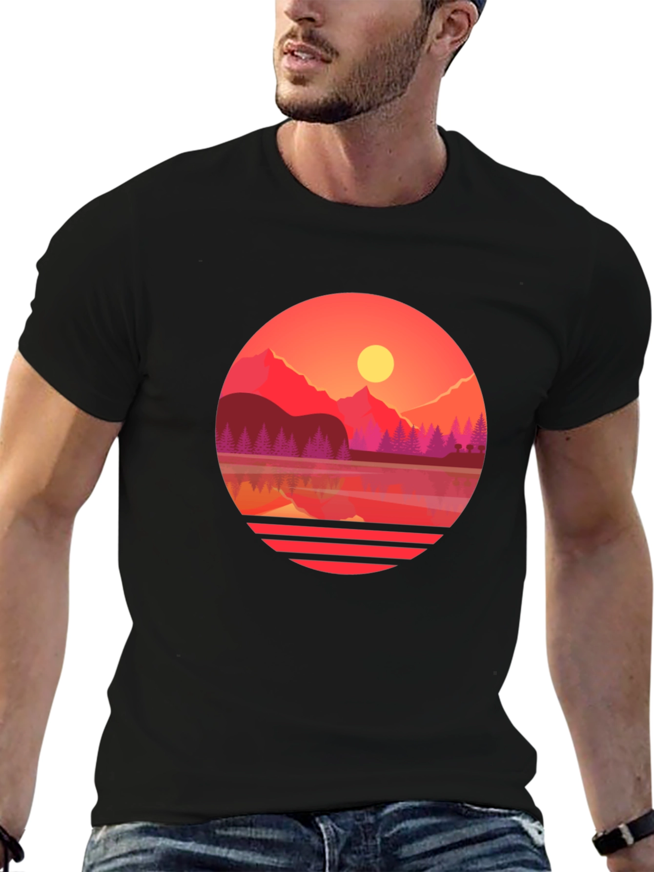 Sunset Lake Graphic Tee - Nature Inspired