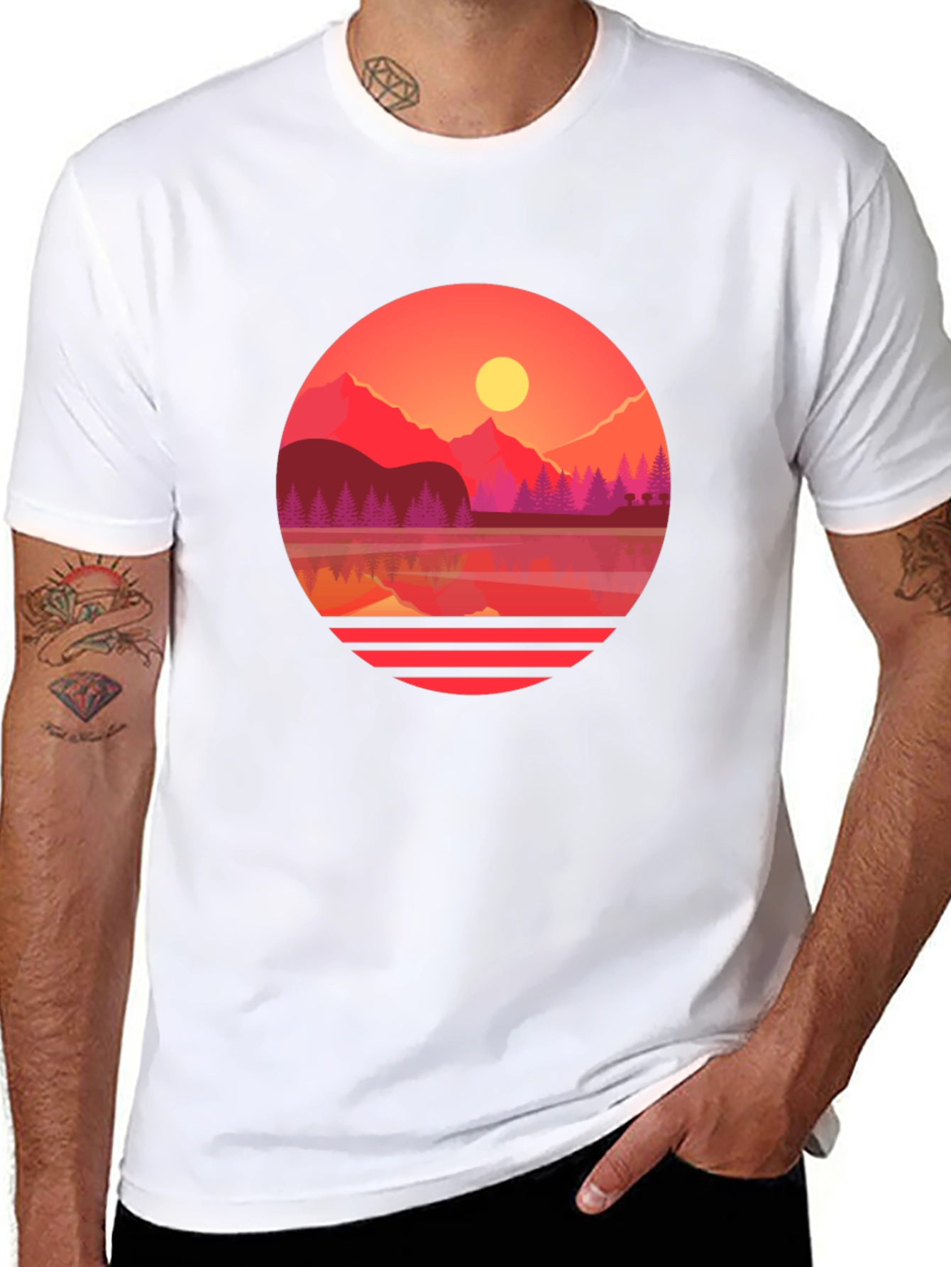 Sunset Lake Graphic Tee - Nature Inspired