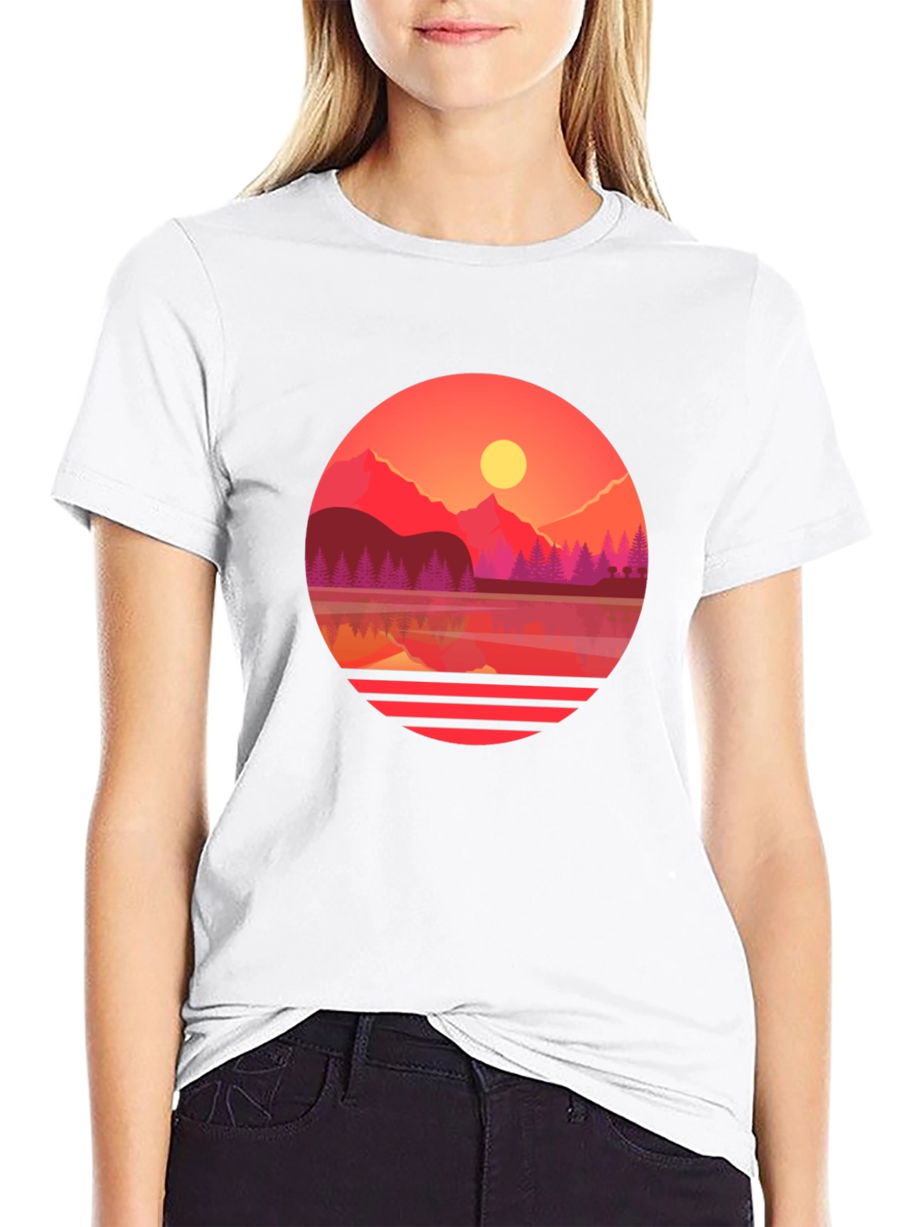 Sunset Lake Graphic Tee - Nature Inspired