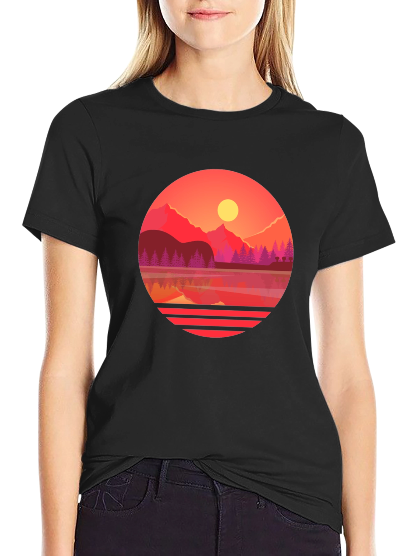 Sunset Lake Graphic Tee - Nature Inspired