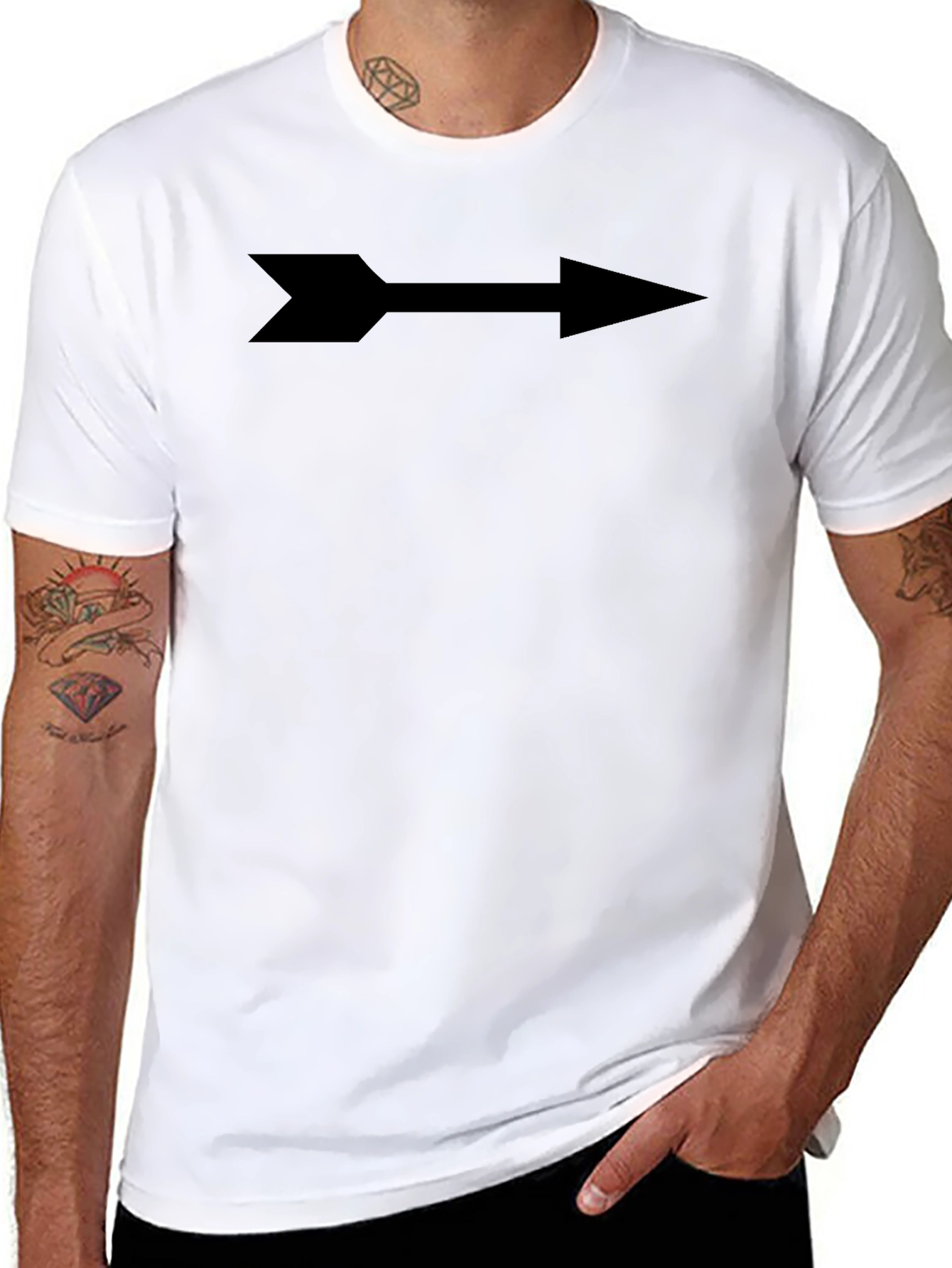 Arrow Graphic Tee - Casual Black T-Shirt