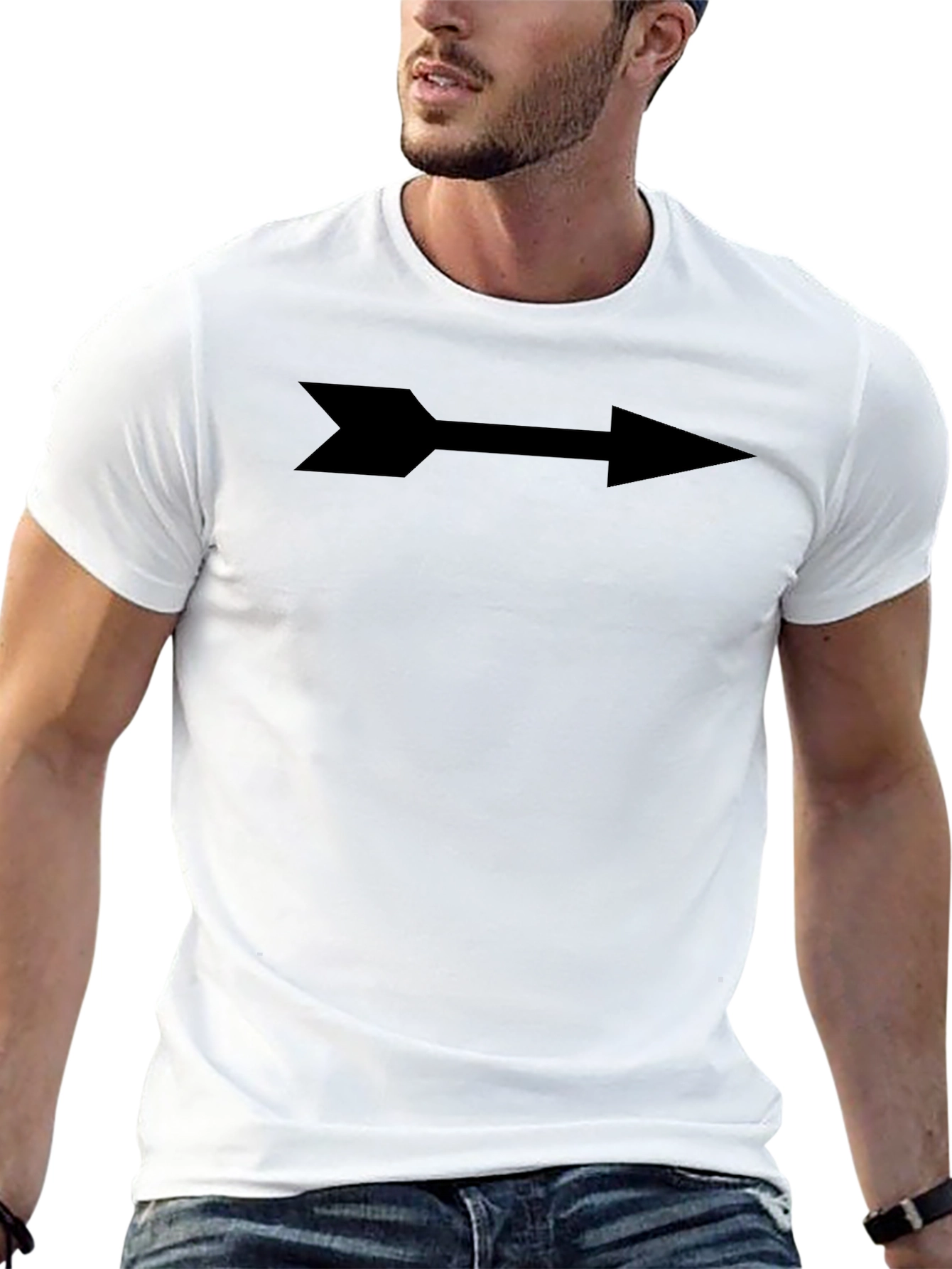 Arrow Graphic Tee - Casual Black T-Shirt