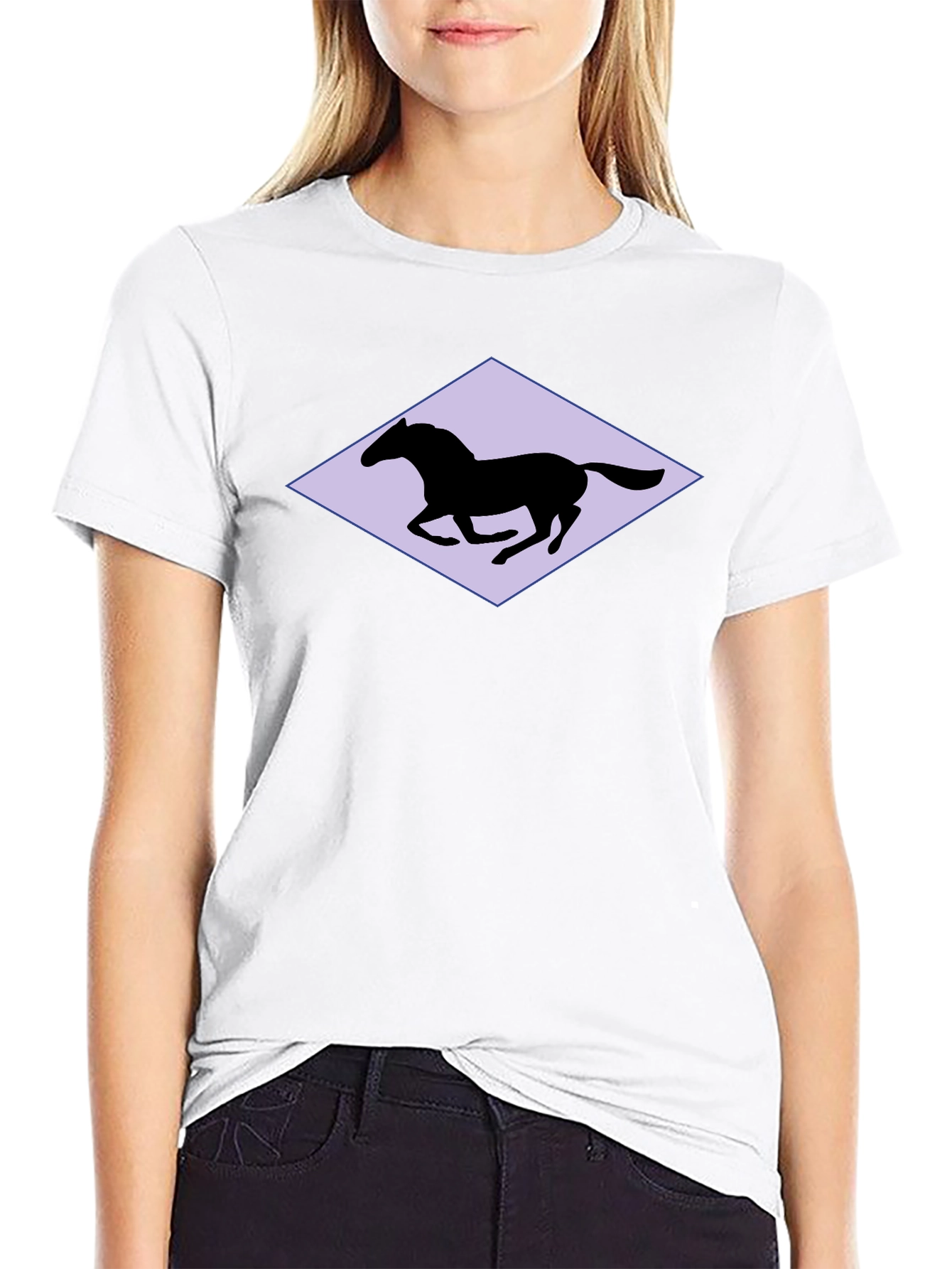 Horse Silhouette Graphic Black T-Shirt