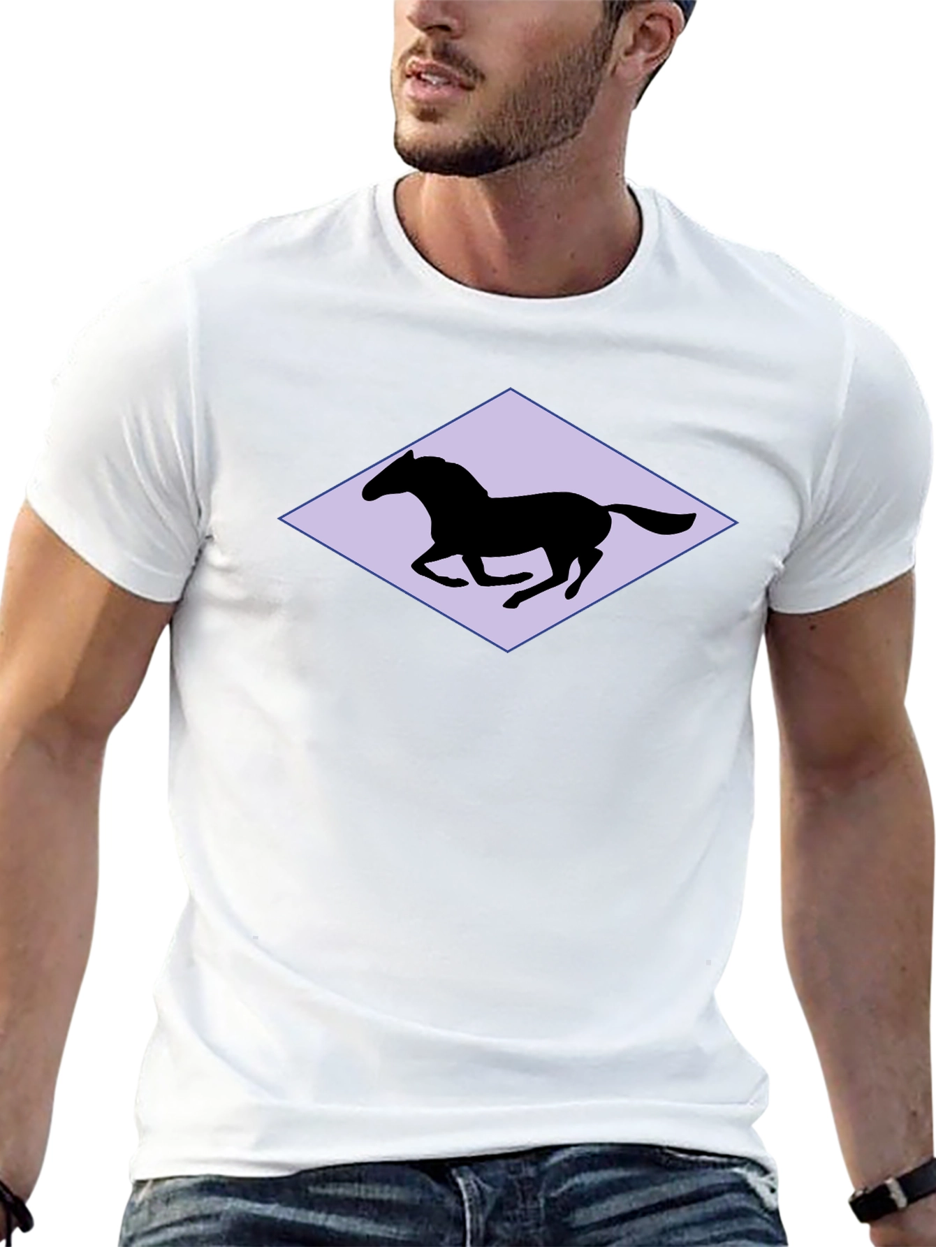 Horse Silhouette Graphic Black T-Shirt