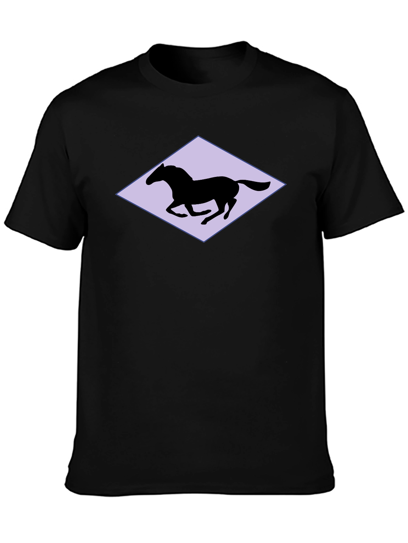 Horse Silhouette Graphic Black T-Shirt