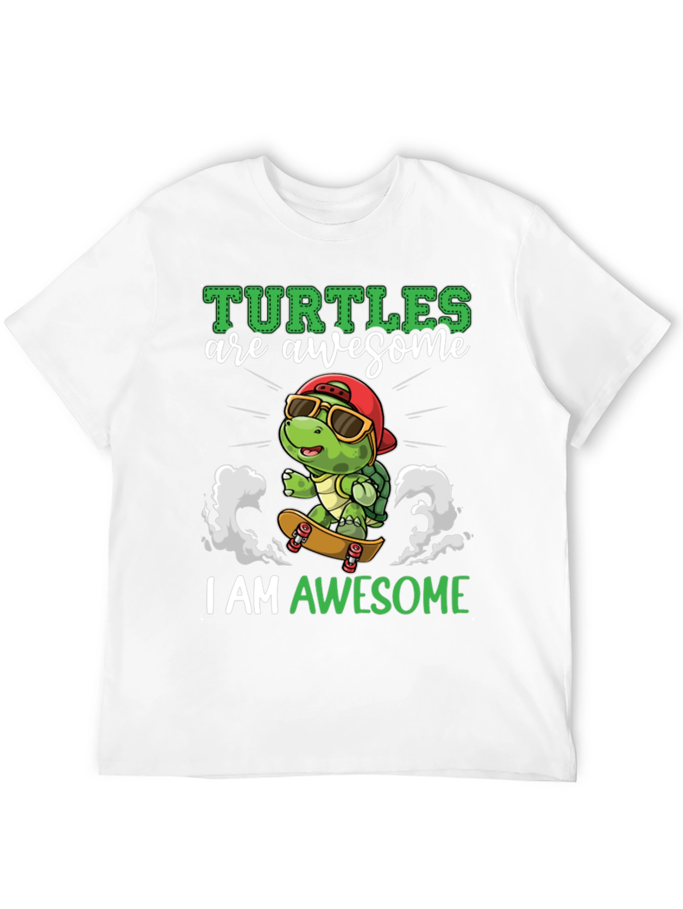 Awesome Turtle Skateboard Graphic T-Shirt