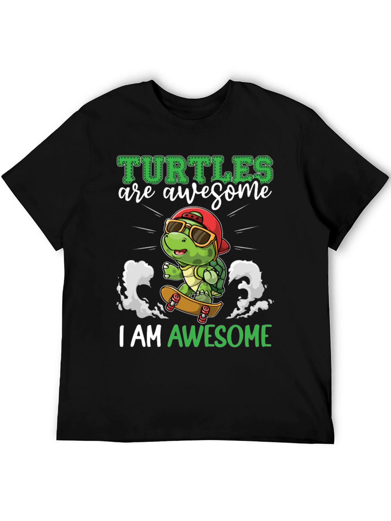Awesome Turtle Skateboard Graphic T-Shirt