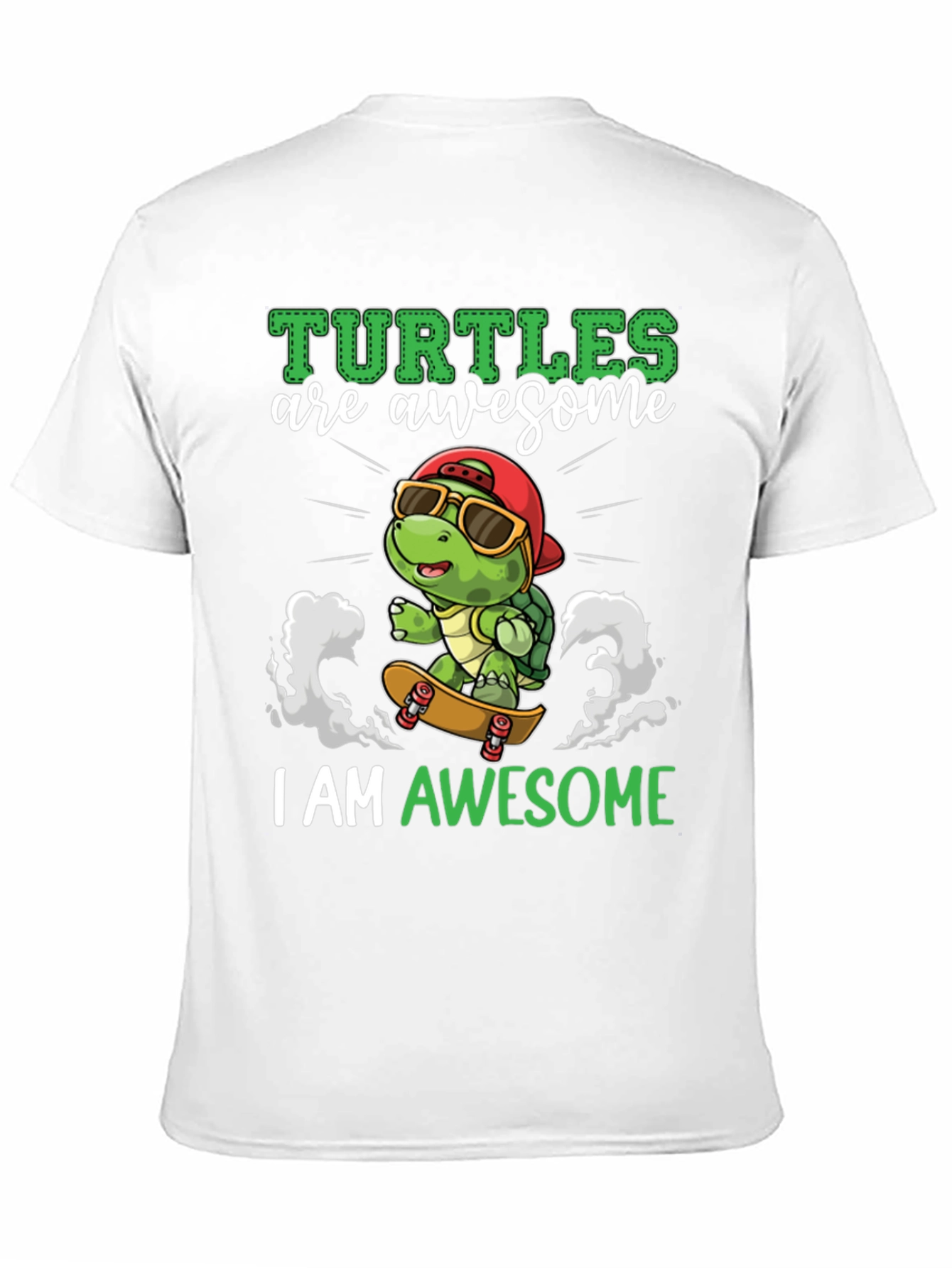 Awesome Turtle Skateboard Graphic T-Shirt