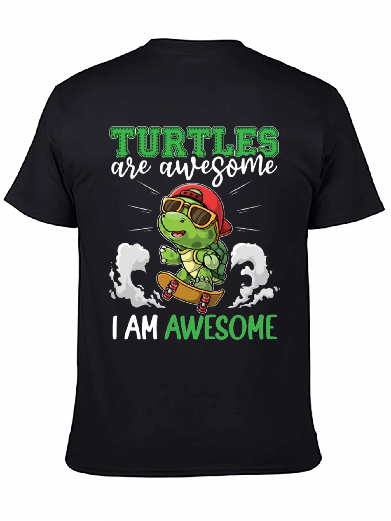 Awesome Turtle Skateboard Graphic T-Shirt