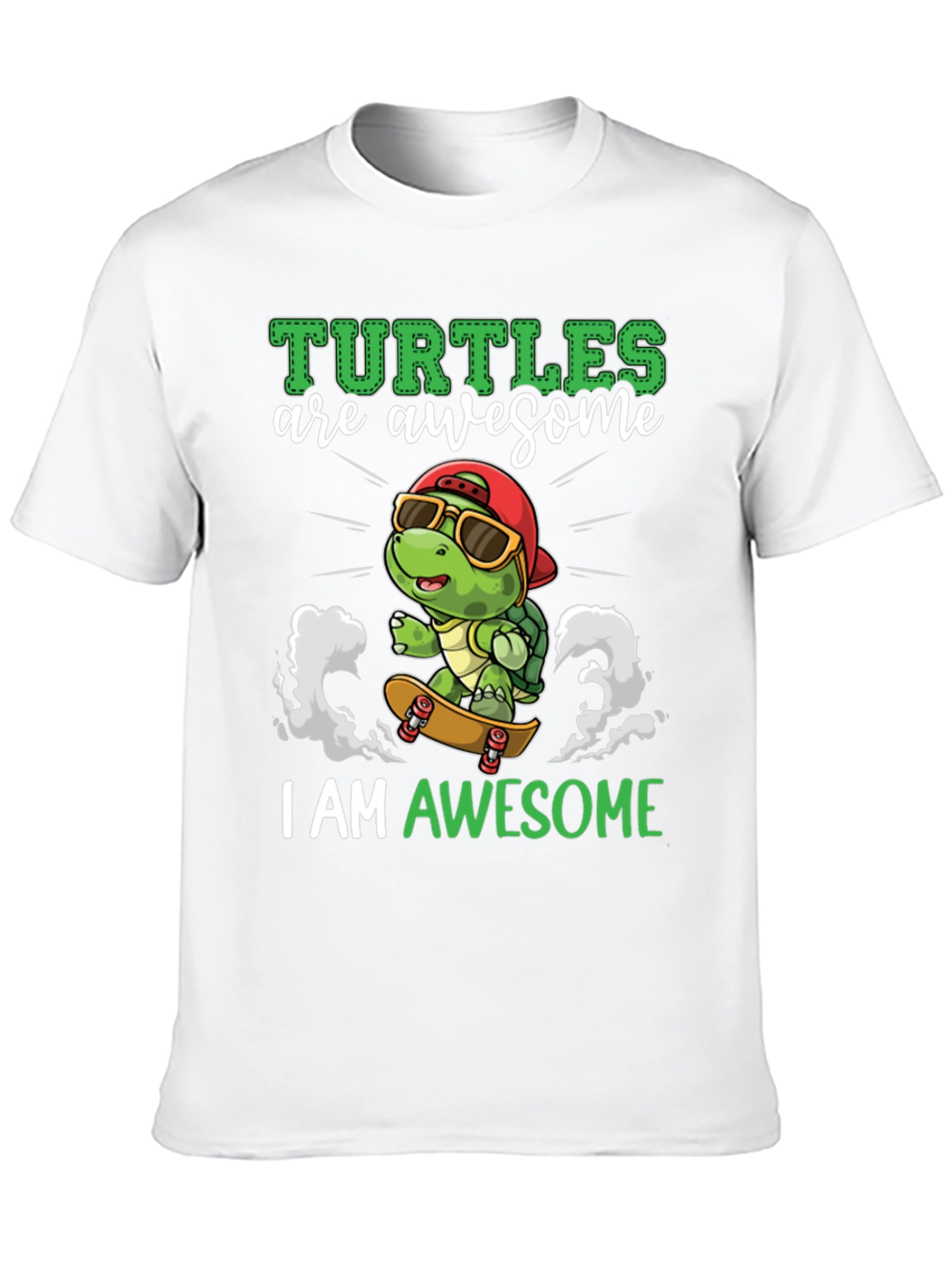 Awesome Turtle Skateboard Graphic T-Shirt