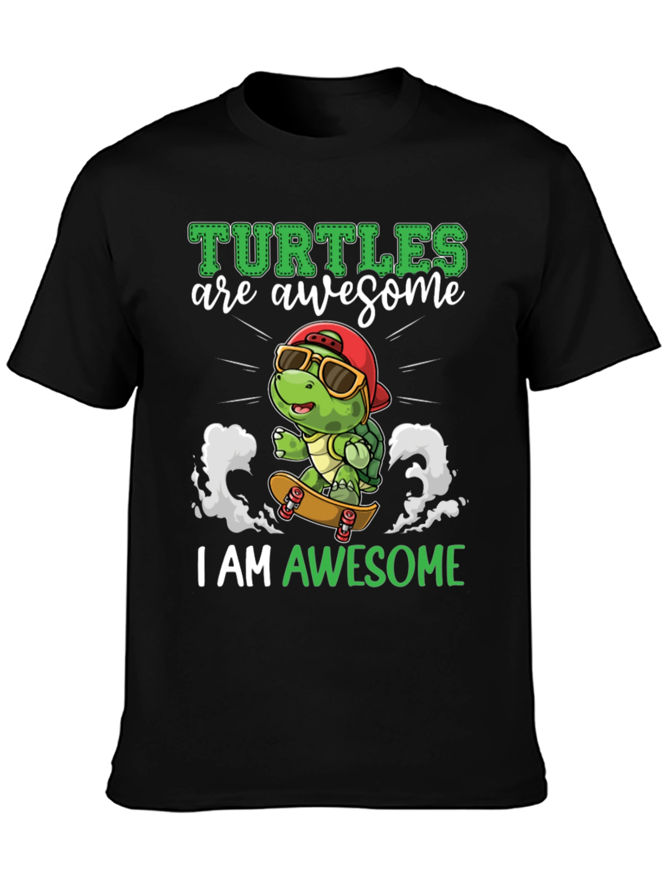 Awesome Turtle Skateboard Graphic T-Shirt