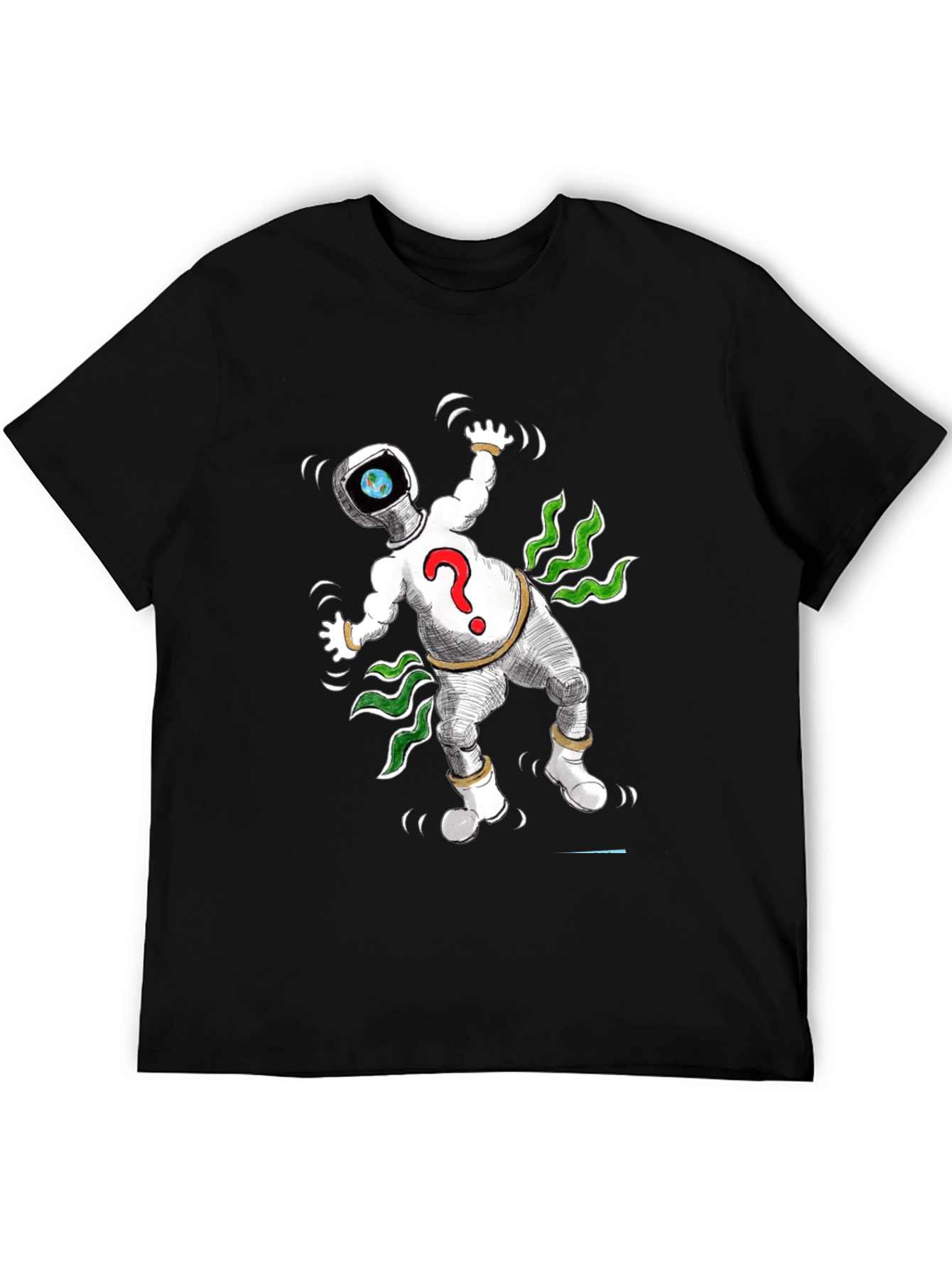 Cosmic Question T-Shirt - Black Cotton Tee