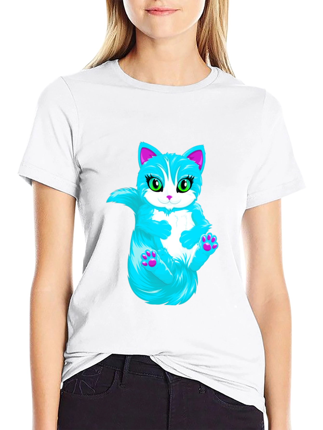 Cool Cat Graphic T-Shirt - Black
