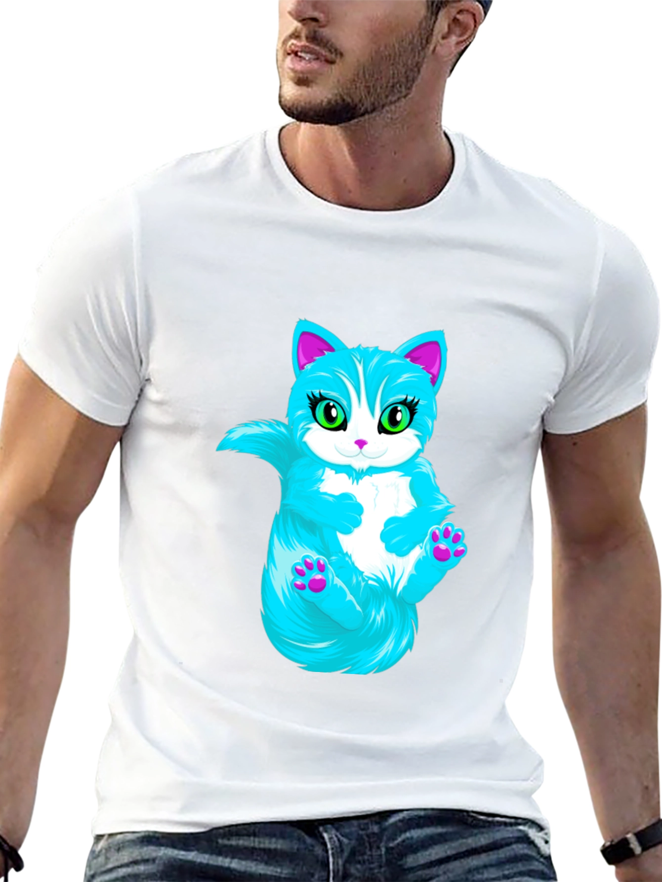 Cool Cat Graphic T-Shirt - Black