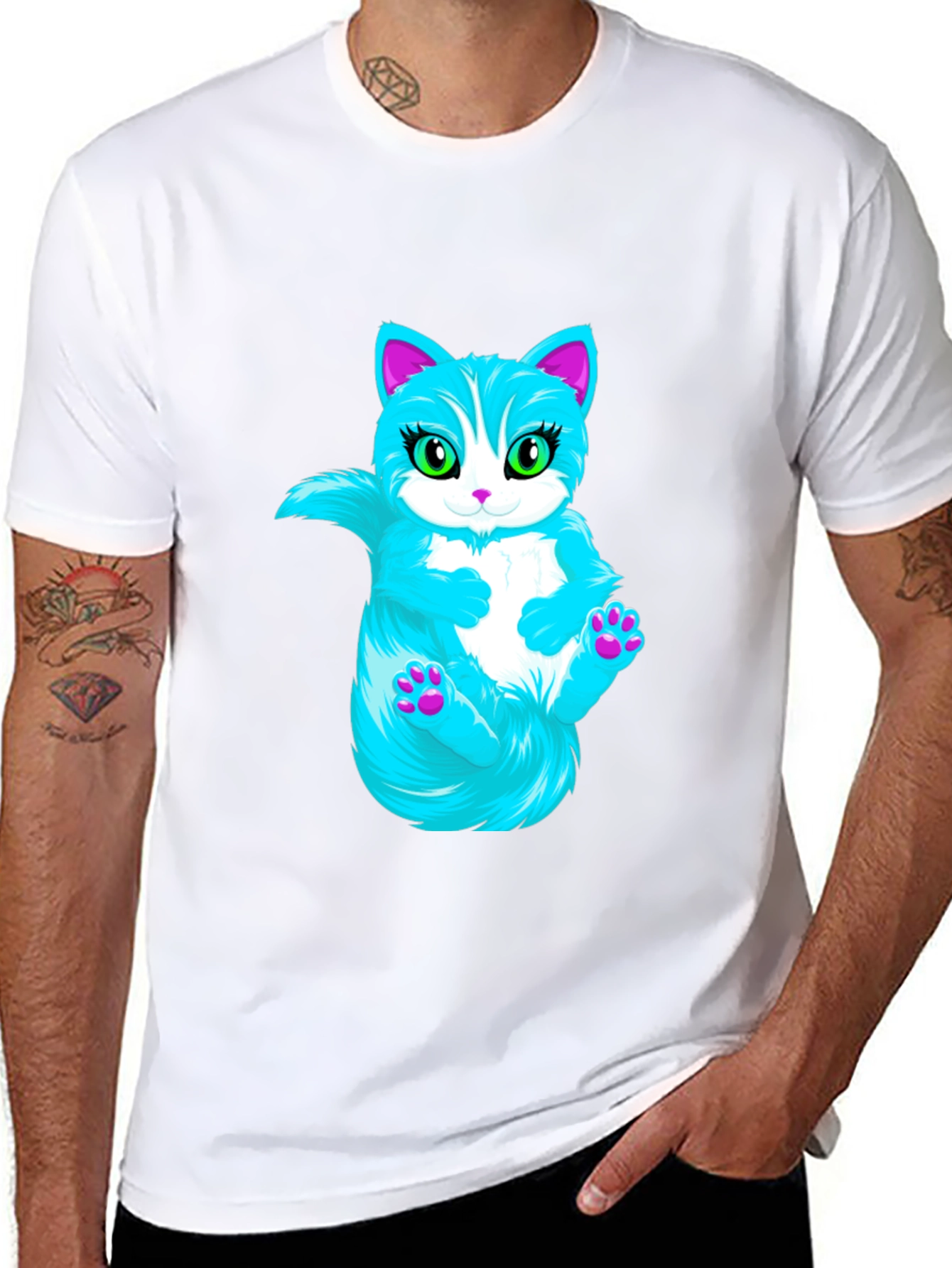 Cool Cat Graphic T-Shirt - Black