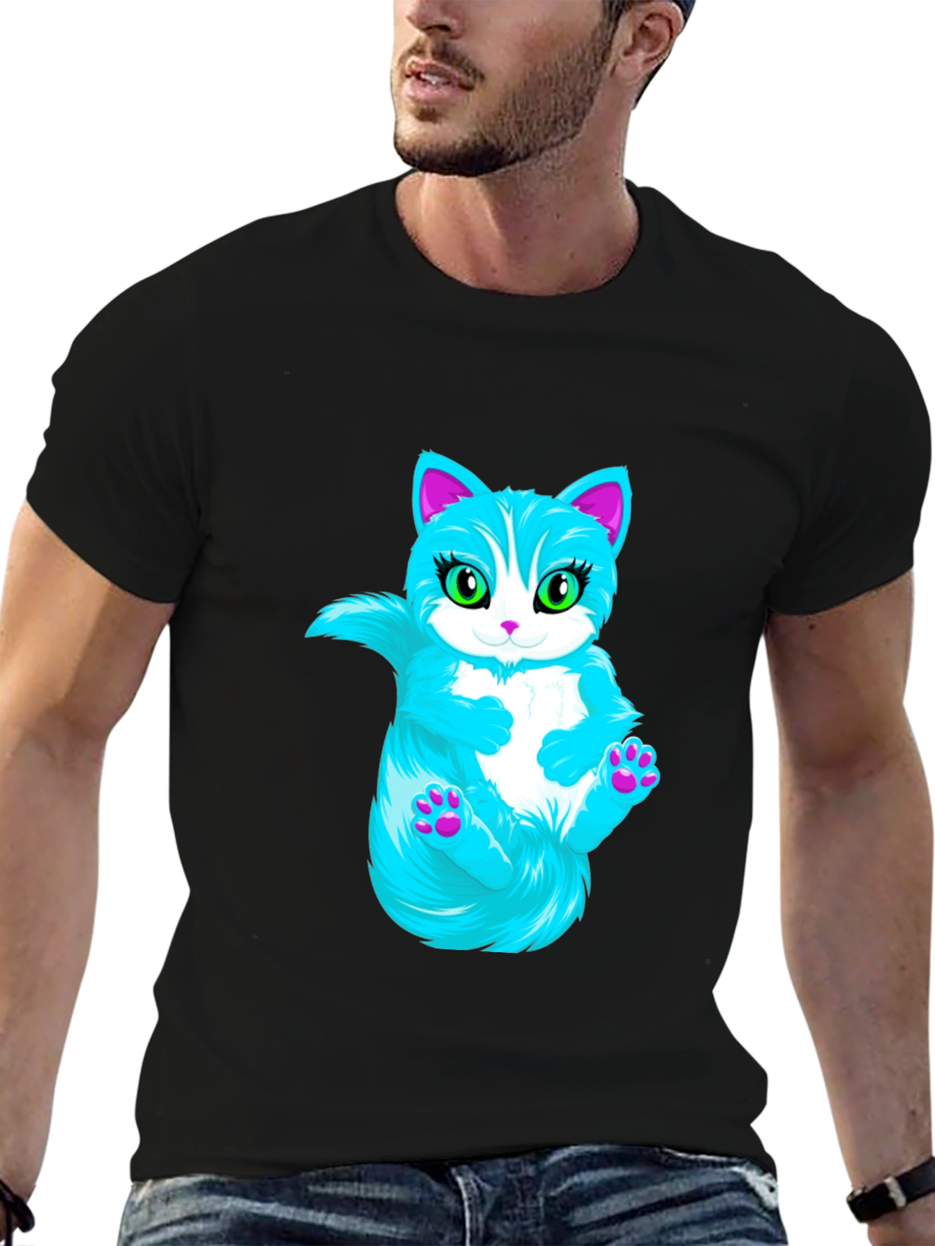 Cool Cat Graphic T-Shirt - Black