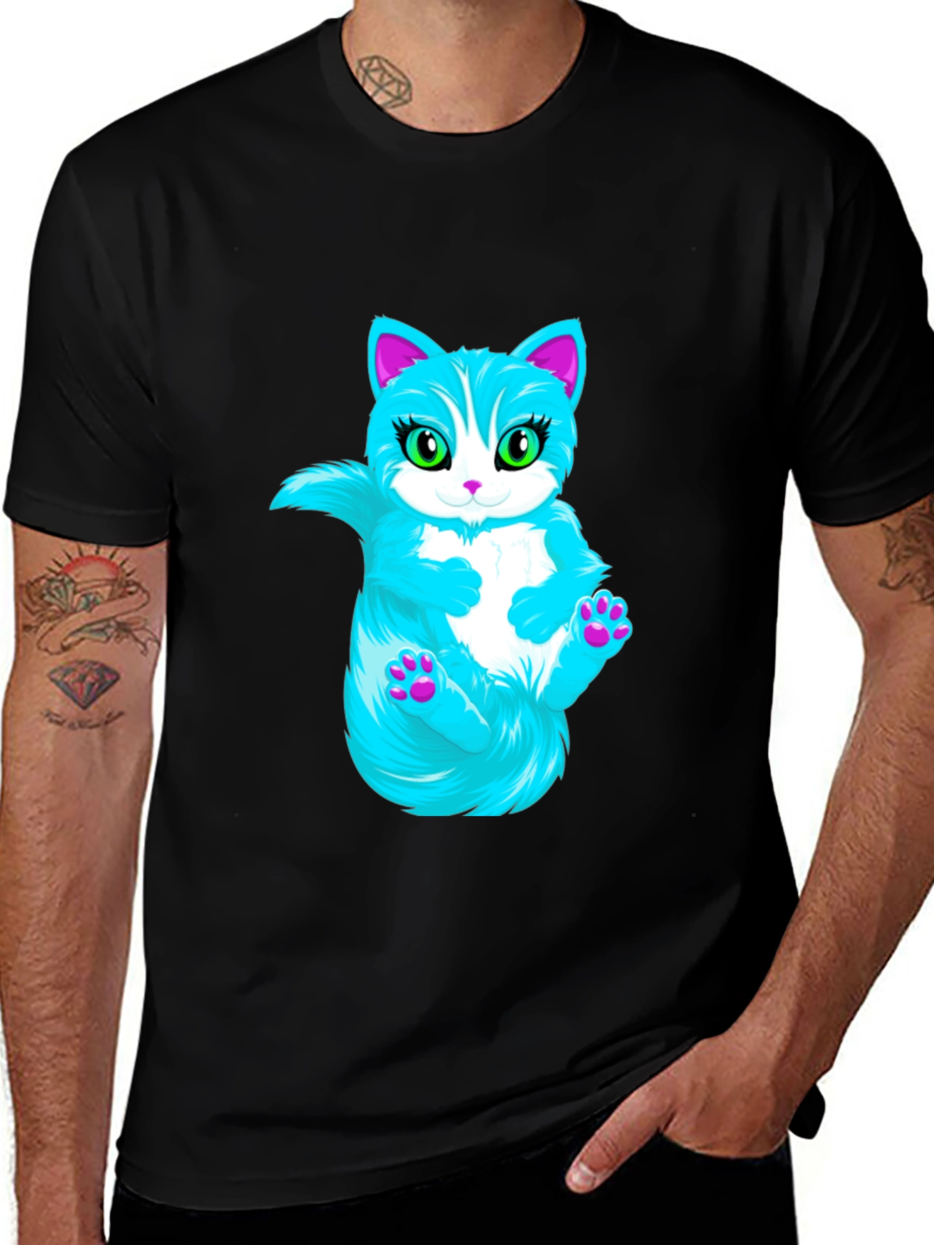 Cool Cat Graphic T-Shirt - Black