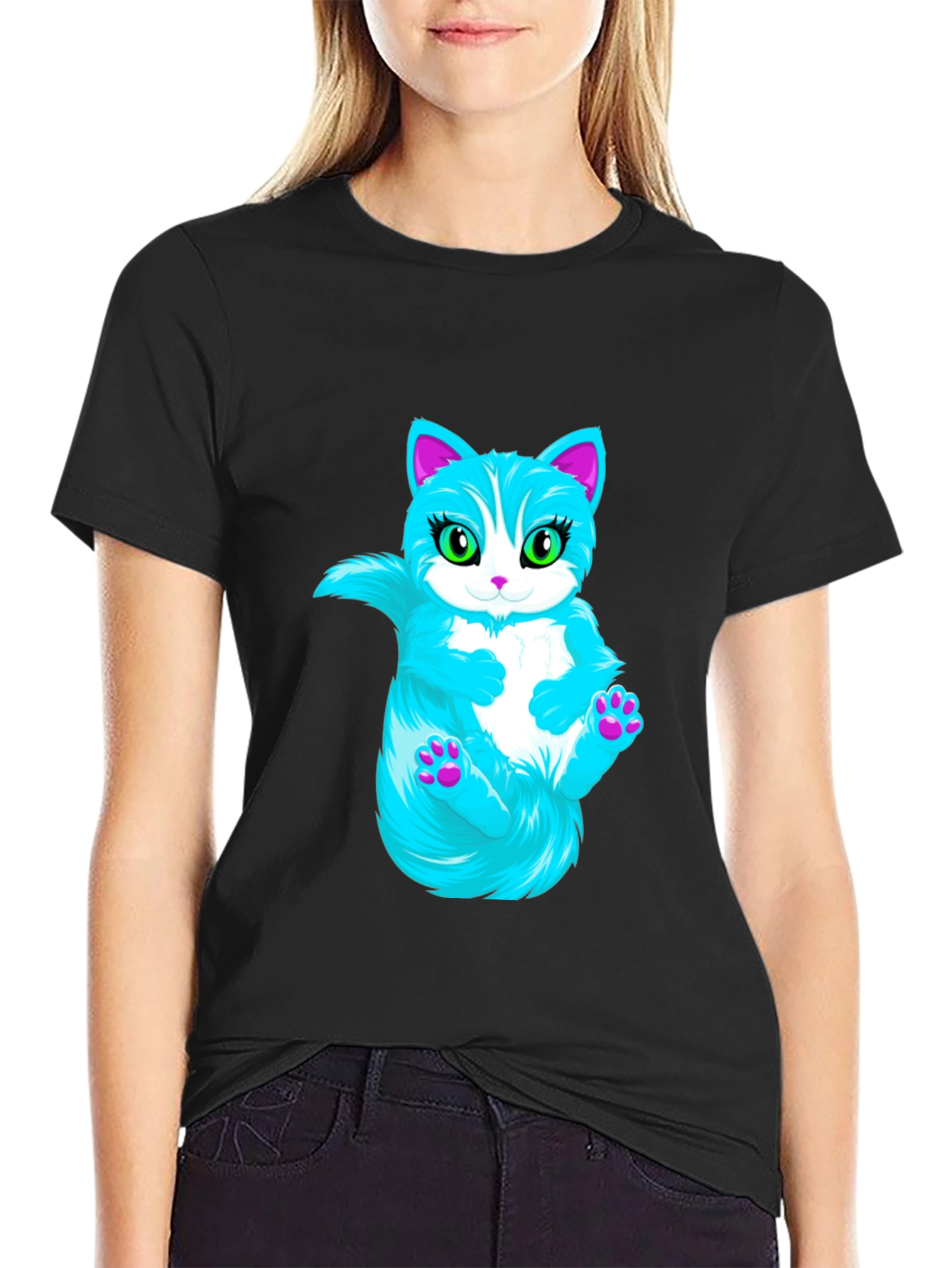 Cool Cat Graphic T-Shirt - Black