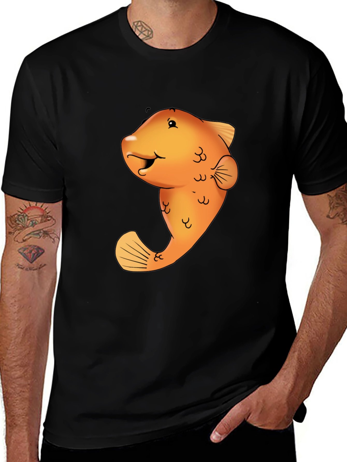 Funny Fish Graphic Tee - Black