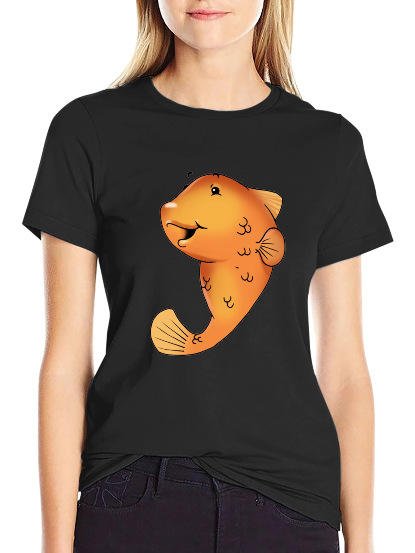 Funny Fish Graphic Tee - Black