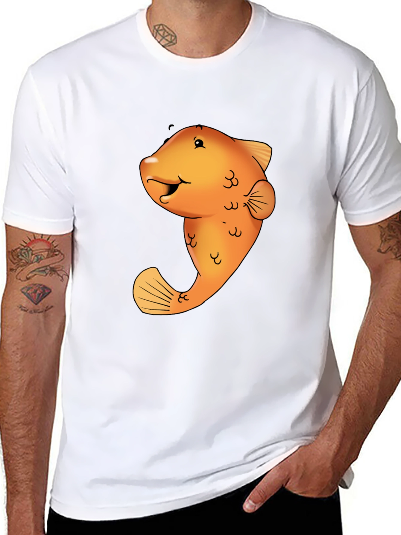 Funny Fish Graphic Tee - Black