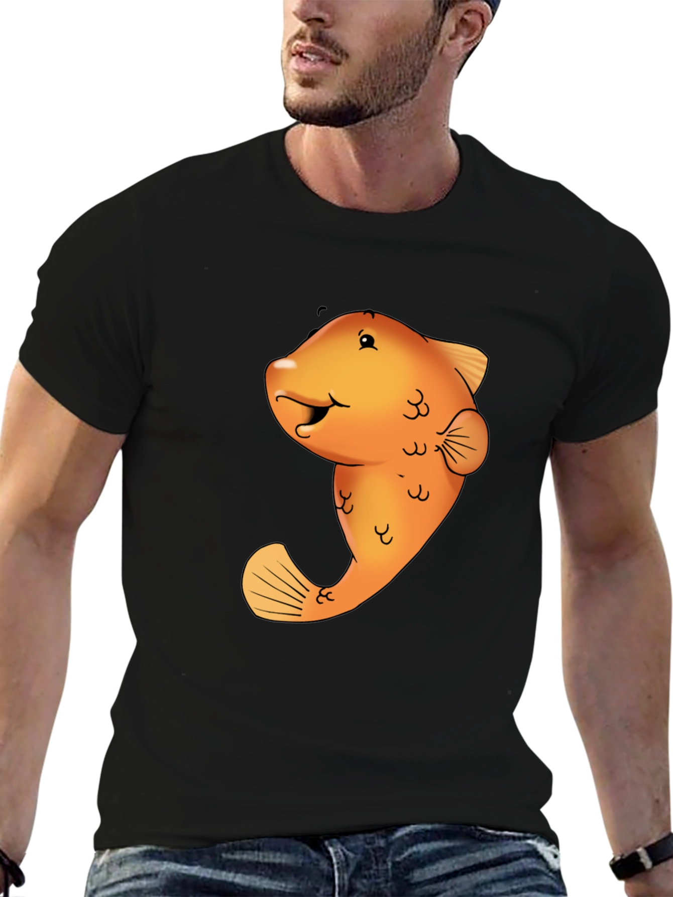 Funny Fish Graphic Tee - Black