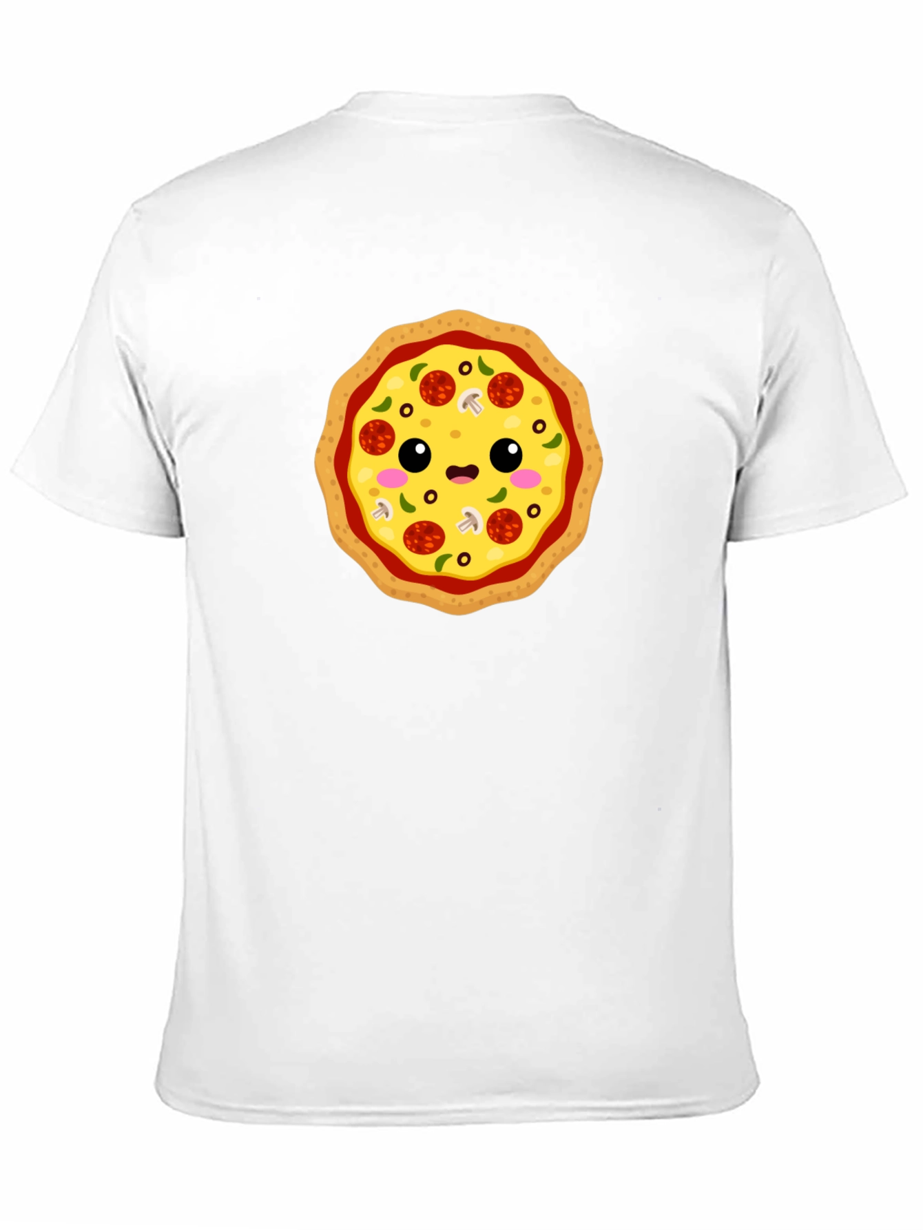 Cute Pizza Graphic Tee - Black Cotton T-Shirt