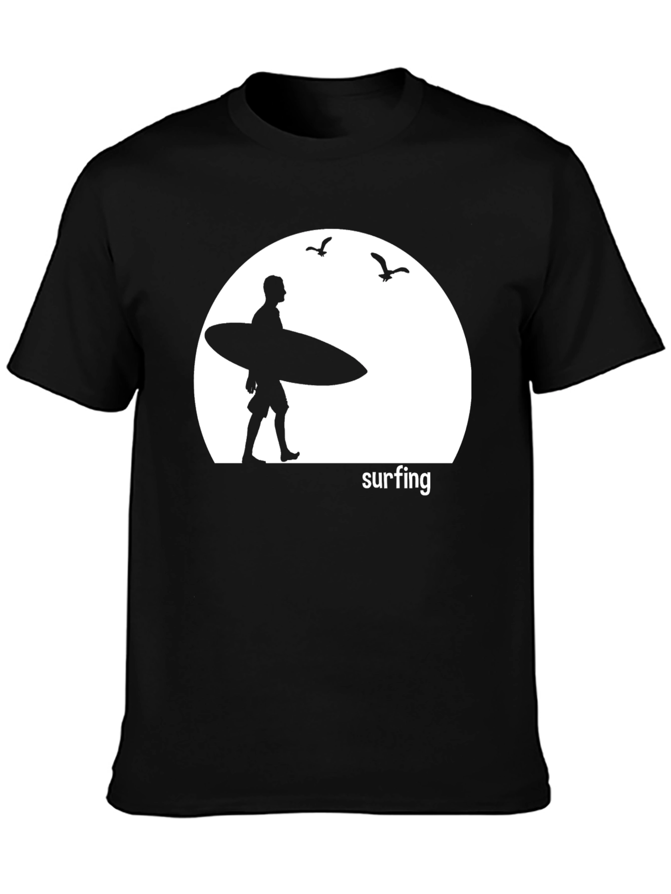 Surfing Silhouette Graphic T-Shirt