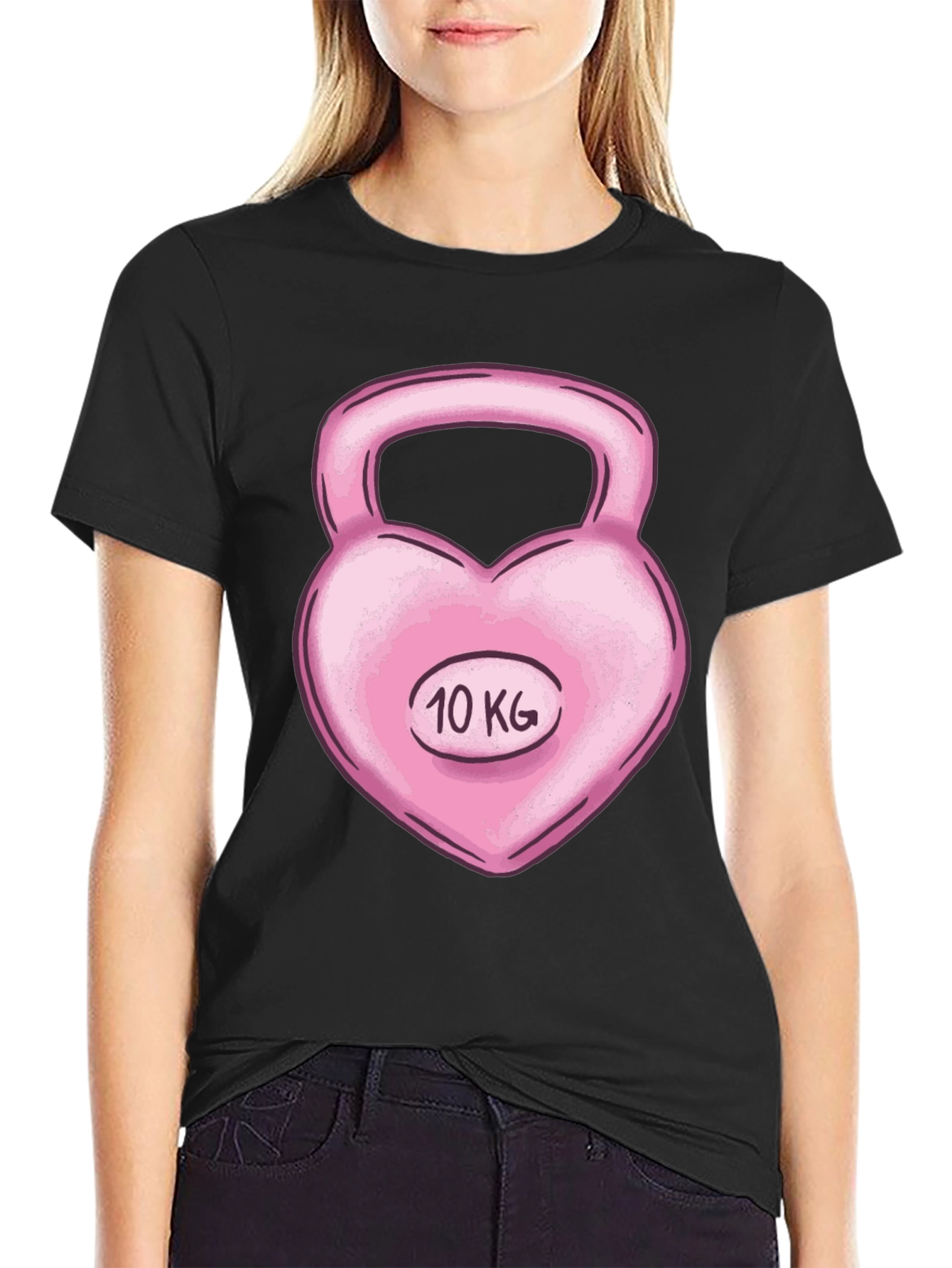 Heart Kettlebell 10 KG Black T-Shirt